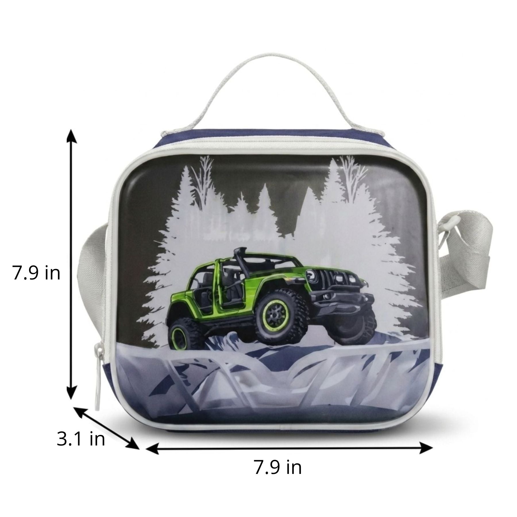 4x4 Car Rolling School Backpack Set | 3-Piece Set | Durable Oxford Fabric