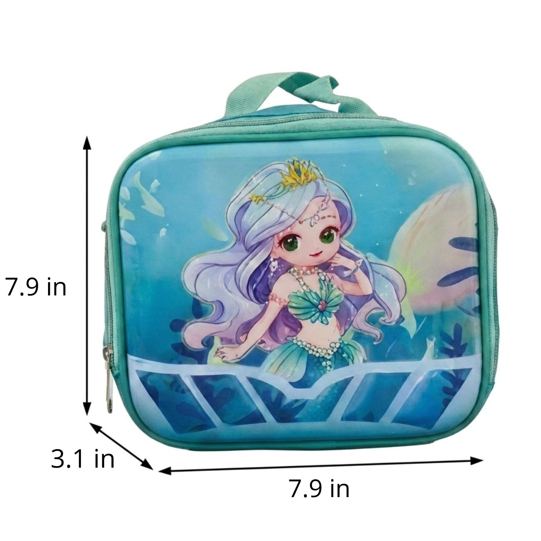Mermaid Rolling School Backpack Set | 3-Piece Set | Waterproof Oxford Fabric
