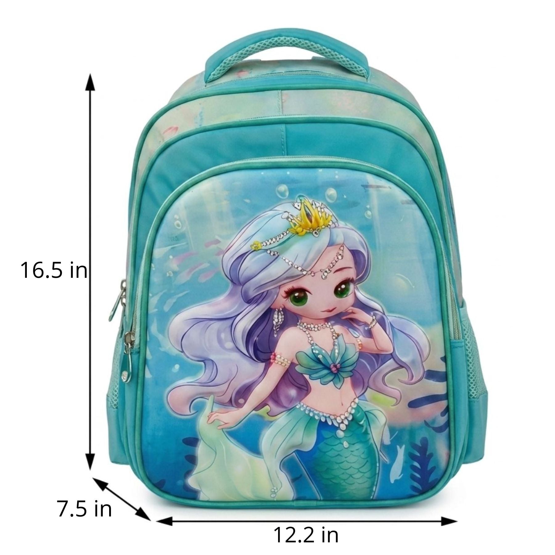 Mermaid Rolling School Backpack Set | 3-Piece Set | Waterproof Oxford Fabric
