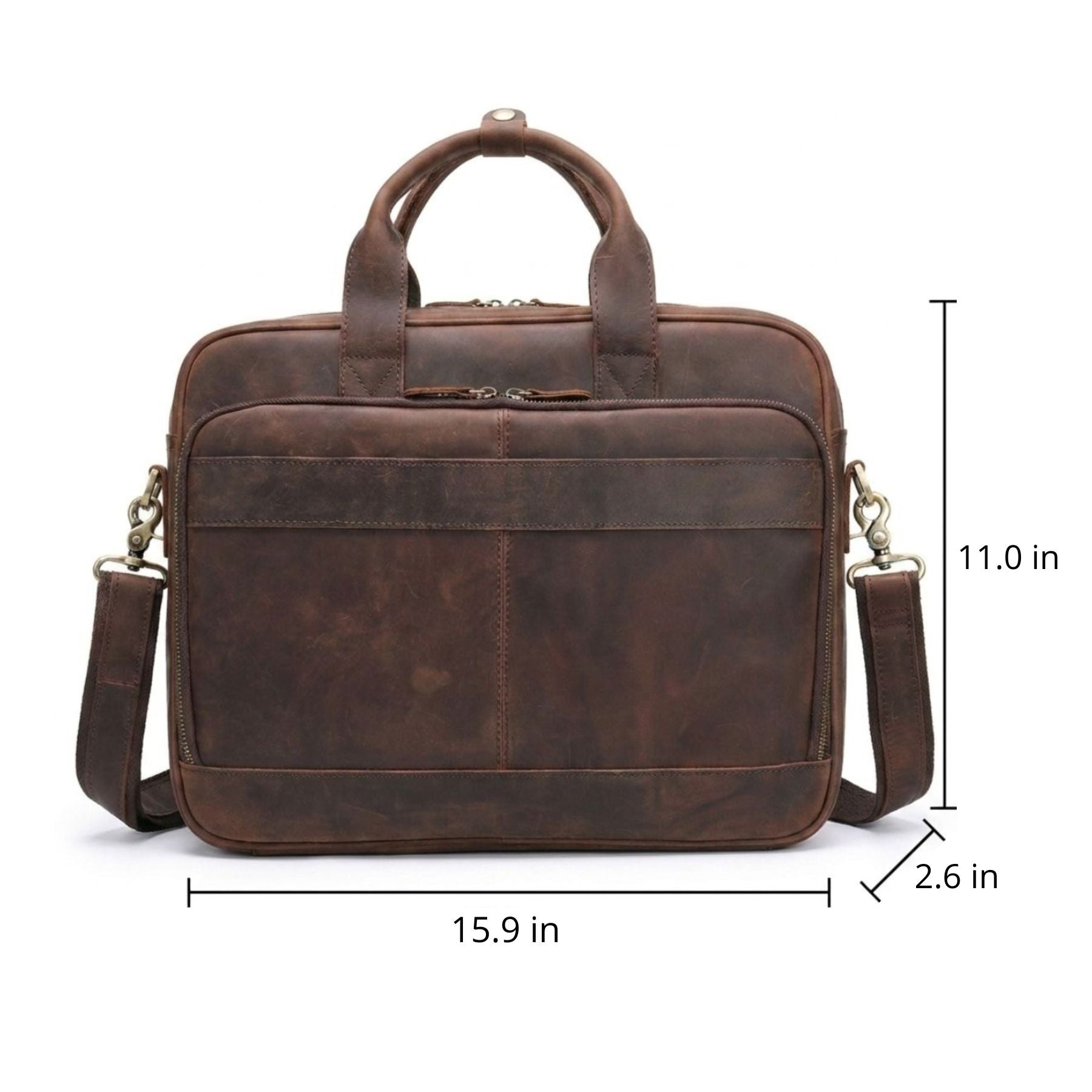 Leather Messenger Briefcase for Men | Multiple Compartments | Genuine Leather
