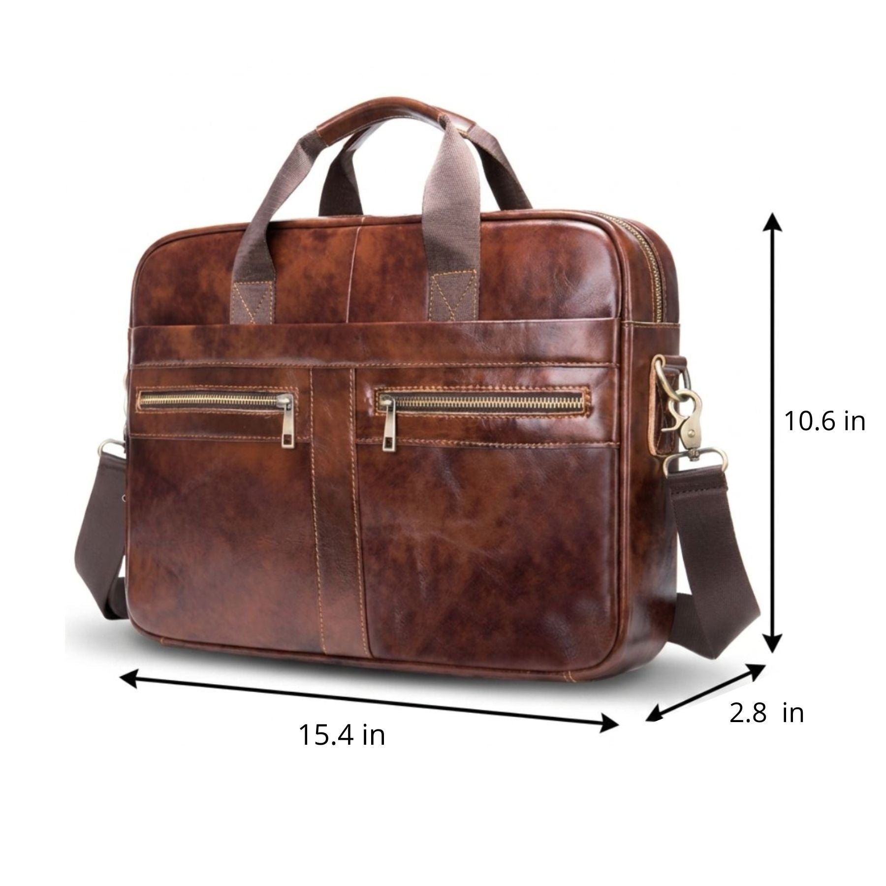 Leather Laptop Messenger Bag | Multiple Compartments | Genuine Leather