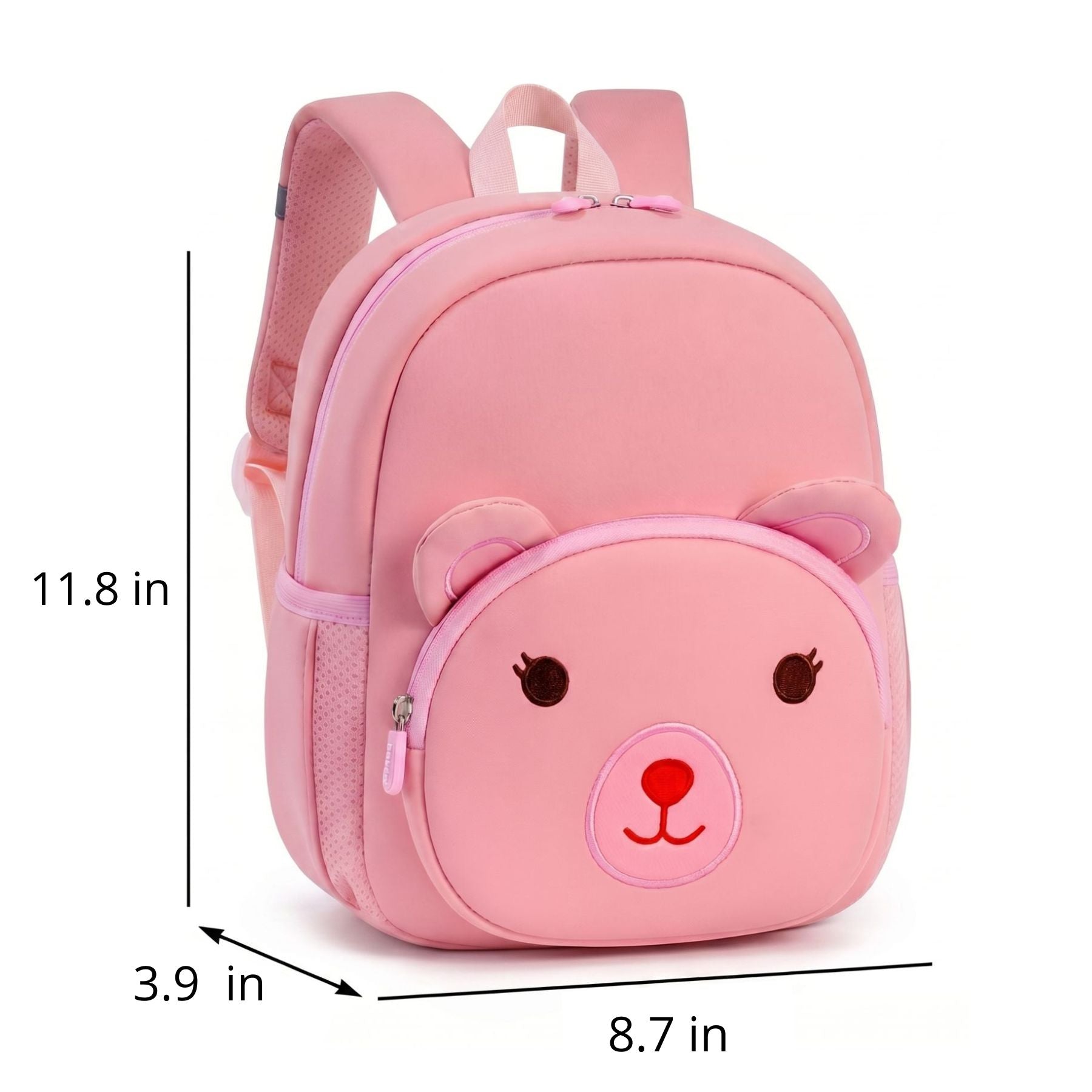 Pink Teddy Bear Nursery Backpack | Breathable Shoulder Straps | Lightweight Neoprene