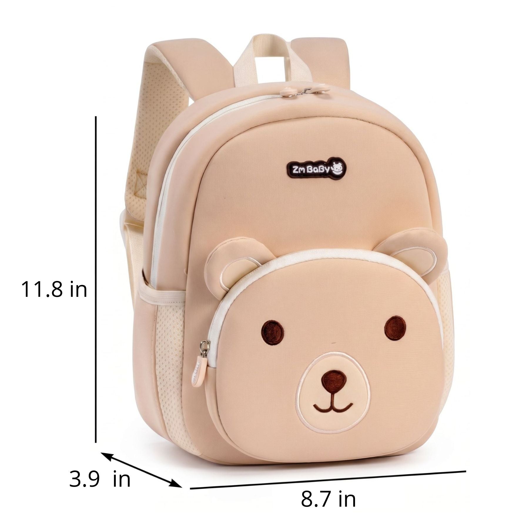 Beige Teddy Bear Nursery Backpack | Breathable Shoulder Straps | Lightweight Neoprene