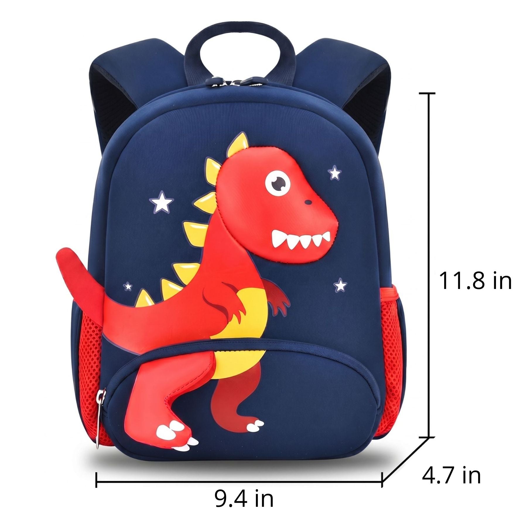 Red Dinosaur Nursery Backpack | Breathable Shoulder Straps | Lightweight Neoprene