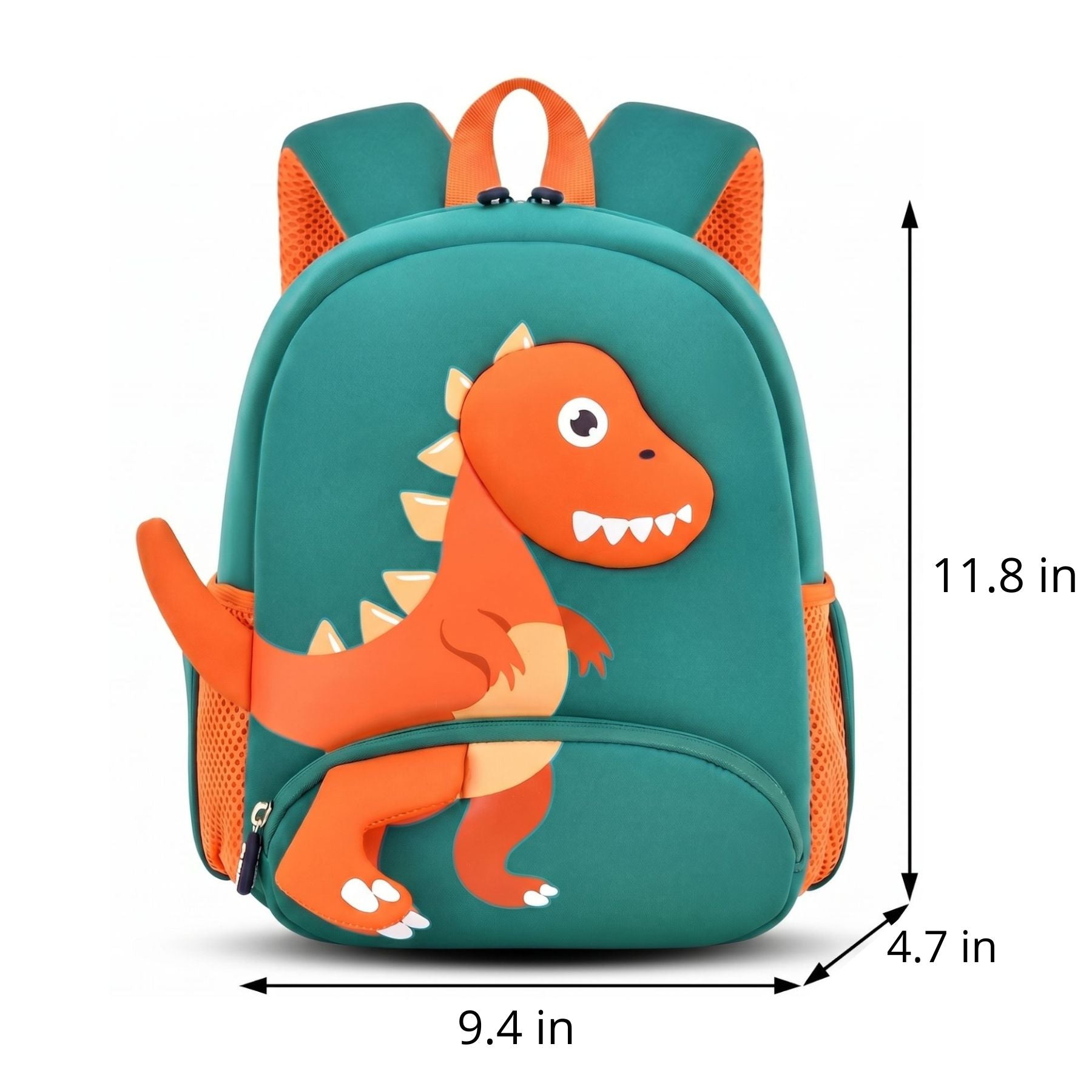 Orange Dinosaur Backpack | Breathable Shoulder Straps | Lightweight Neoprene