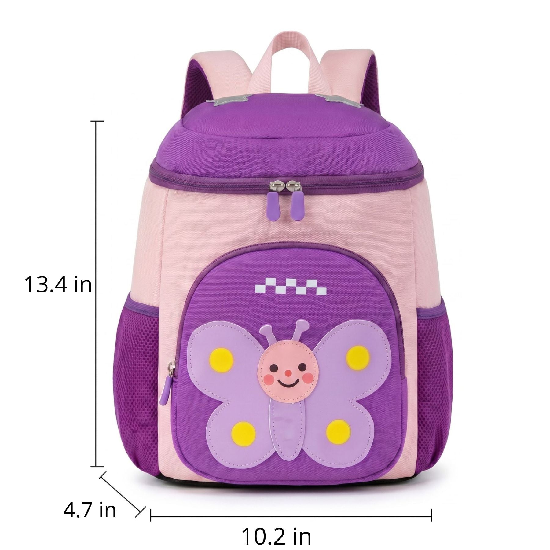 Sac scolaire papillon 3D Violet | Bretelles rembourrées | Tissu néoprène léger | Idéal maternelle