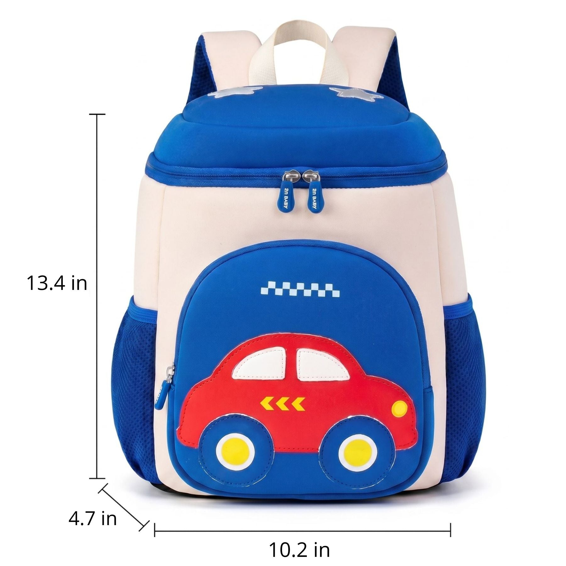 3D Car Nursery Backpack | Mesh Side Pockets | Lightweight Neoprene