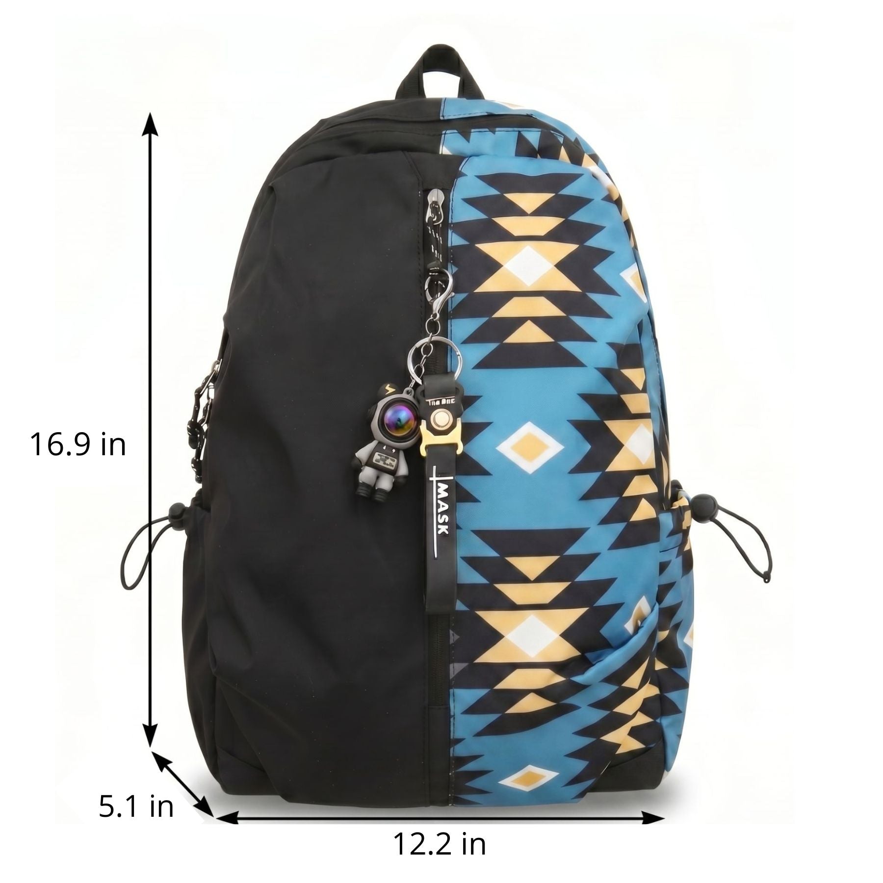 Geometric Graffiti School Backpack | Large Capacity | Waterproof Nylon