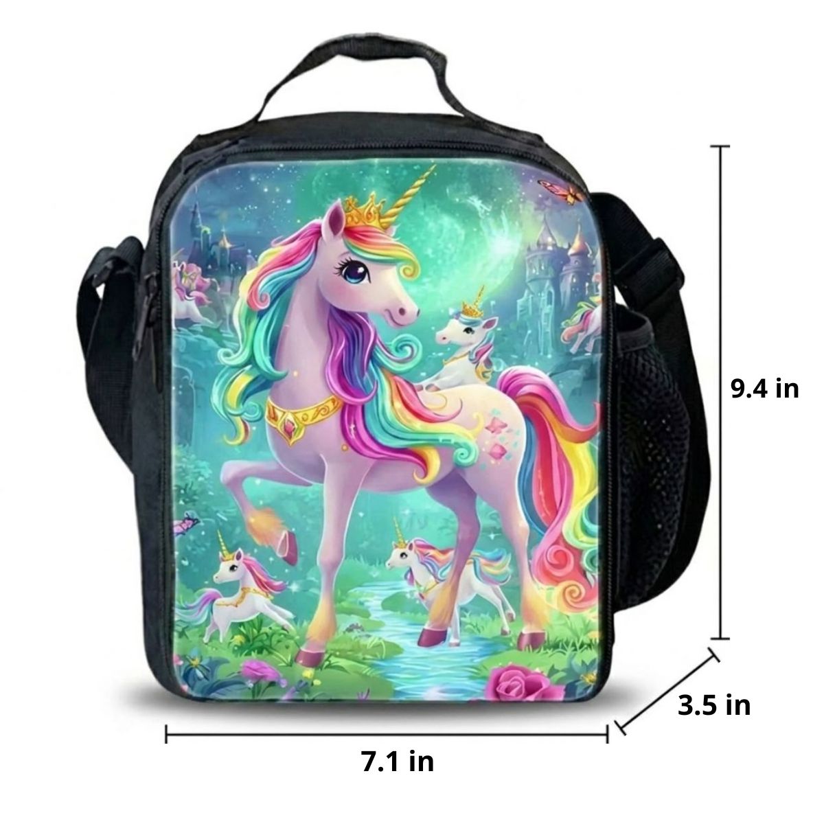 Unicorn Backpack | 3-Piece School Set (Backpack + Shoulder Bag + Pencil Case) | Durable Polyester