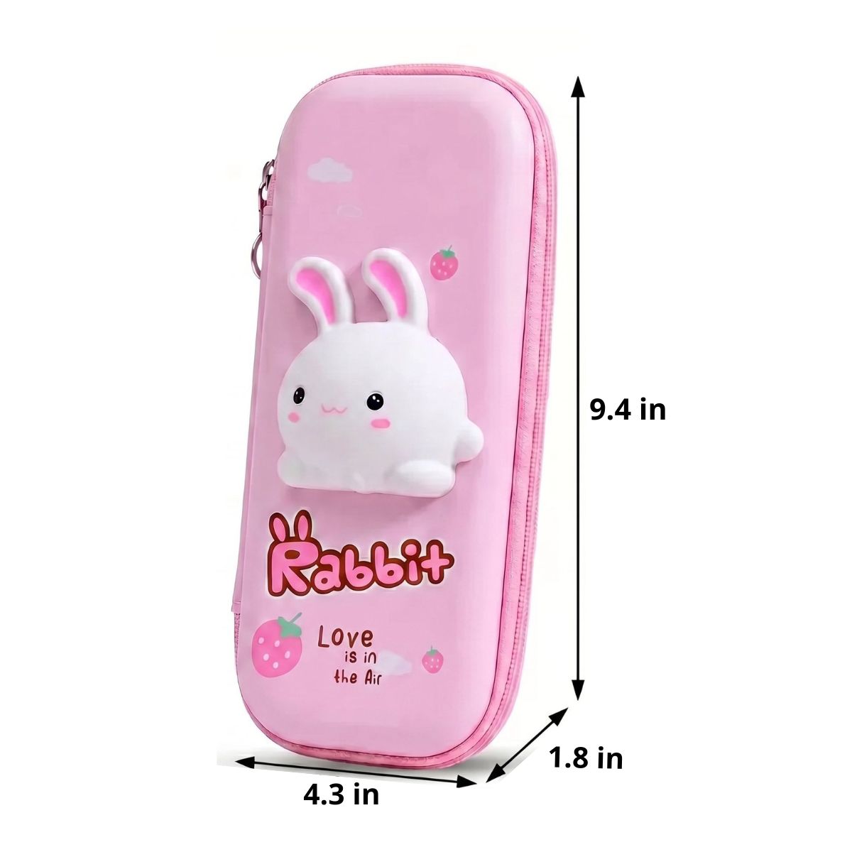 3D Bunny Pencil Case for Girls | Rigid EVA Shell | Large Capacity | Sensory Fidget Design