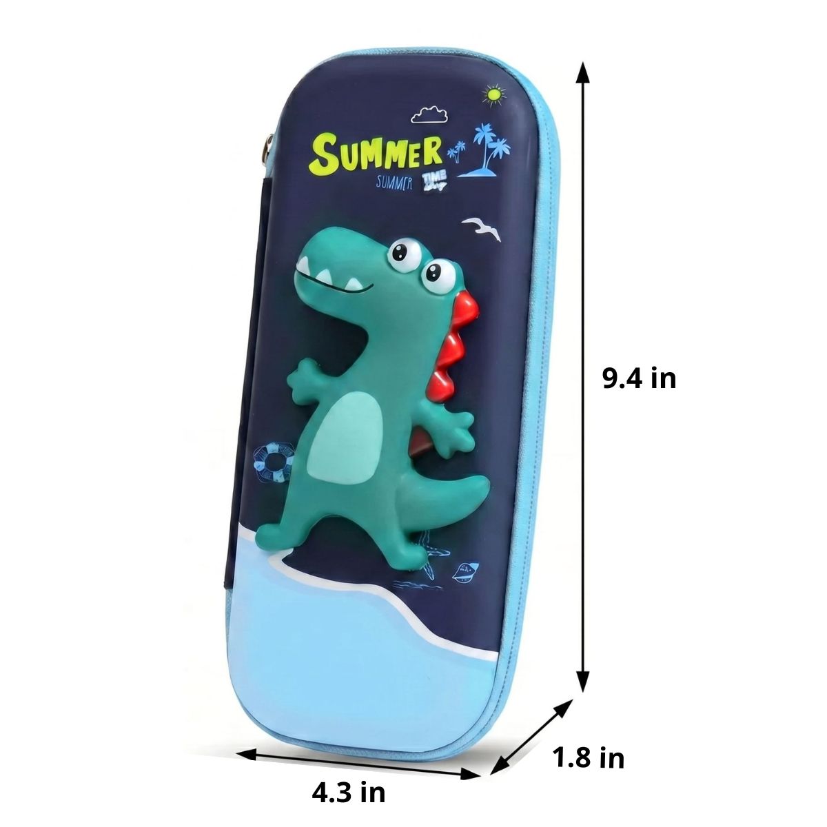 3D Dinosaur Pencil Case for Boys | Rigid EVA Shell | Large Capacity | Sensory Fidget Design