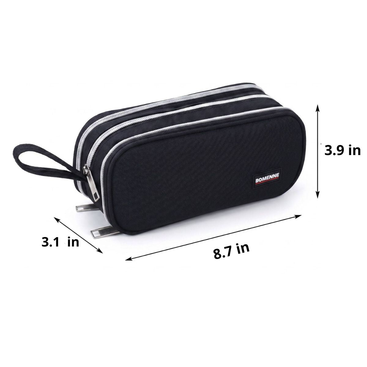 3 Compartment School Pencil Case | Triple Zip | Large Capacity | Maximum Organisation