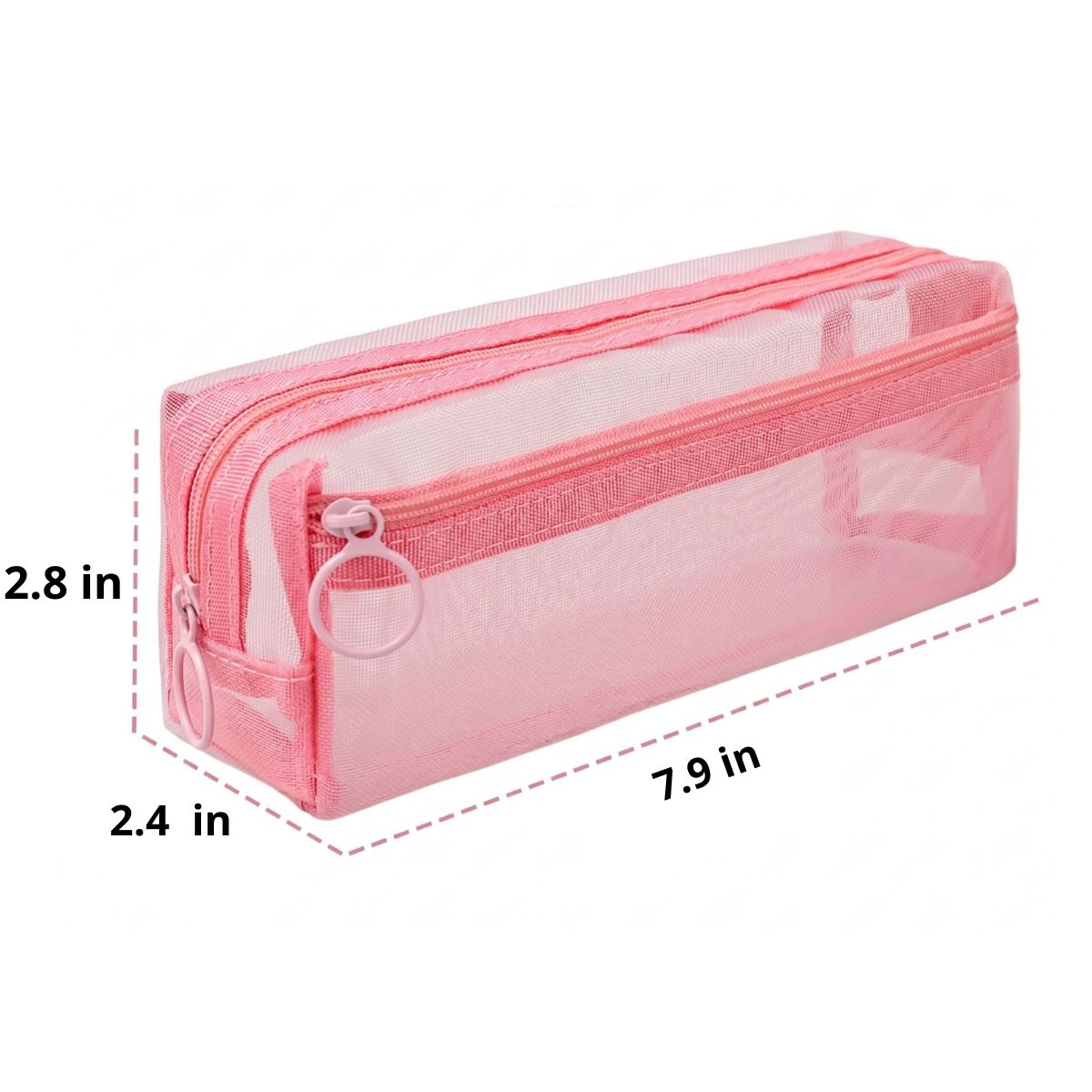 Student Mesh Pencil Case | Double Zip | Large Capacity | Transparent Design