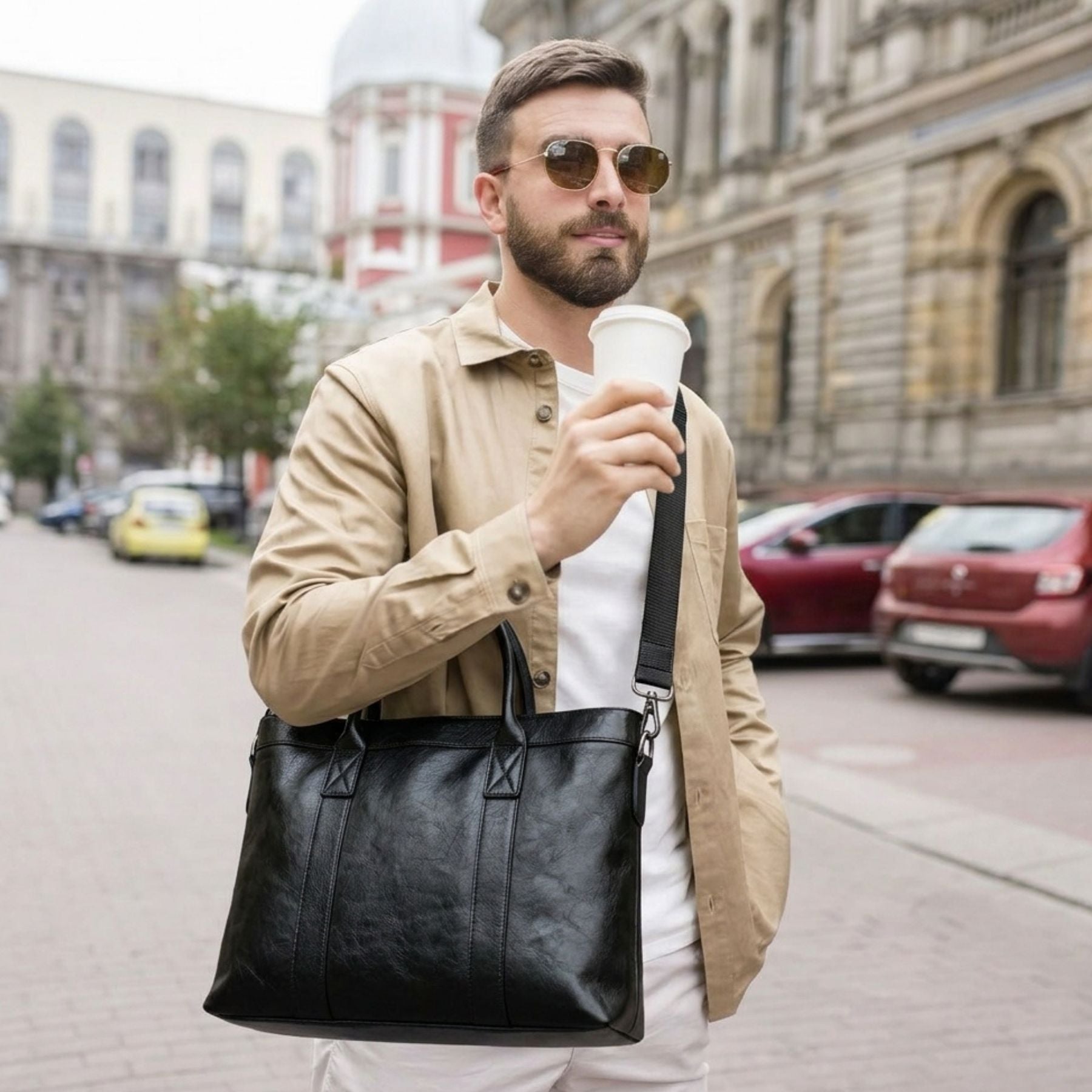 Sac cabas homme et femme | Compartiment spacieux | Cuir résistant