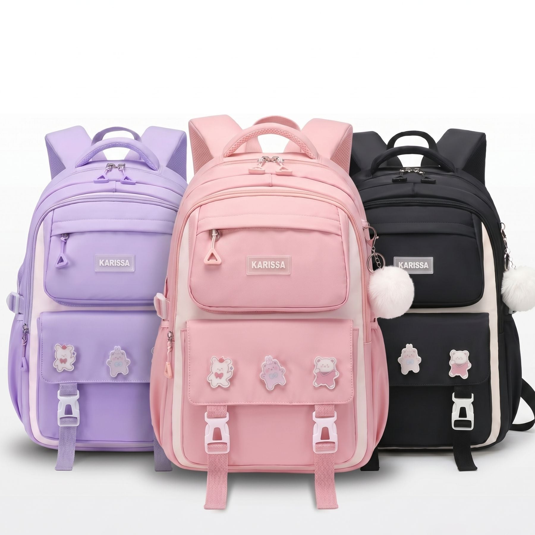 Sac scolaire Kawaii KARISSA | Grande capacité | Oxford résistant | Bretelles confortables