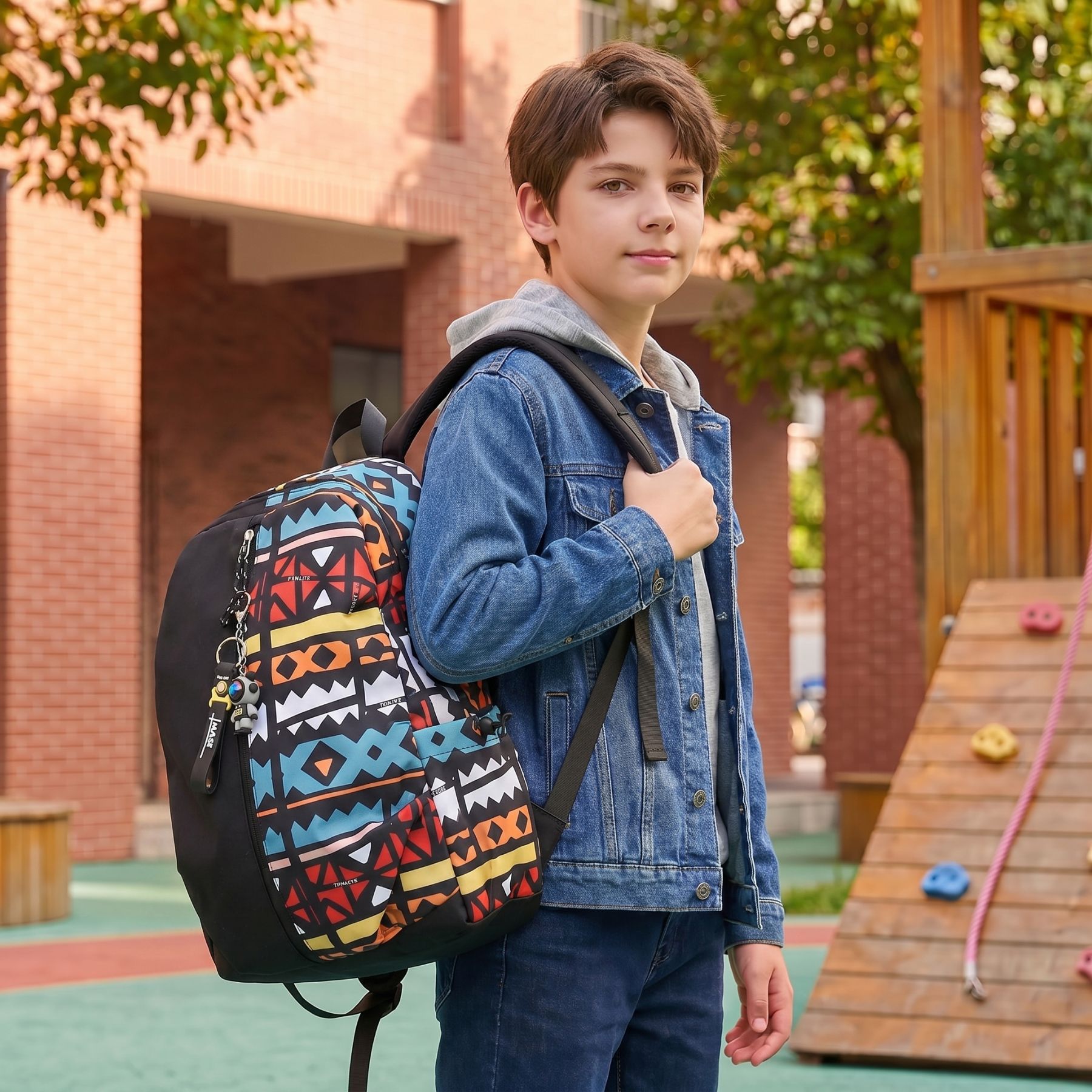 Sac scolaire graffiti streetwear | Grande capacité | Nylon résistant et imperméable | Rangement quotidien pratique