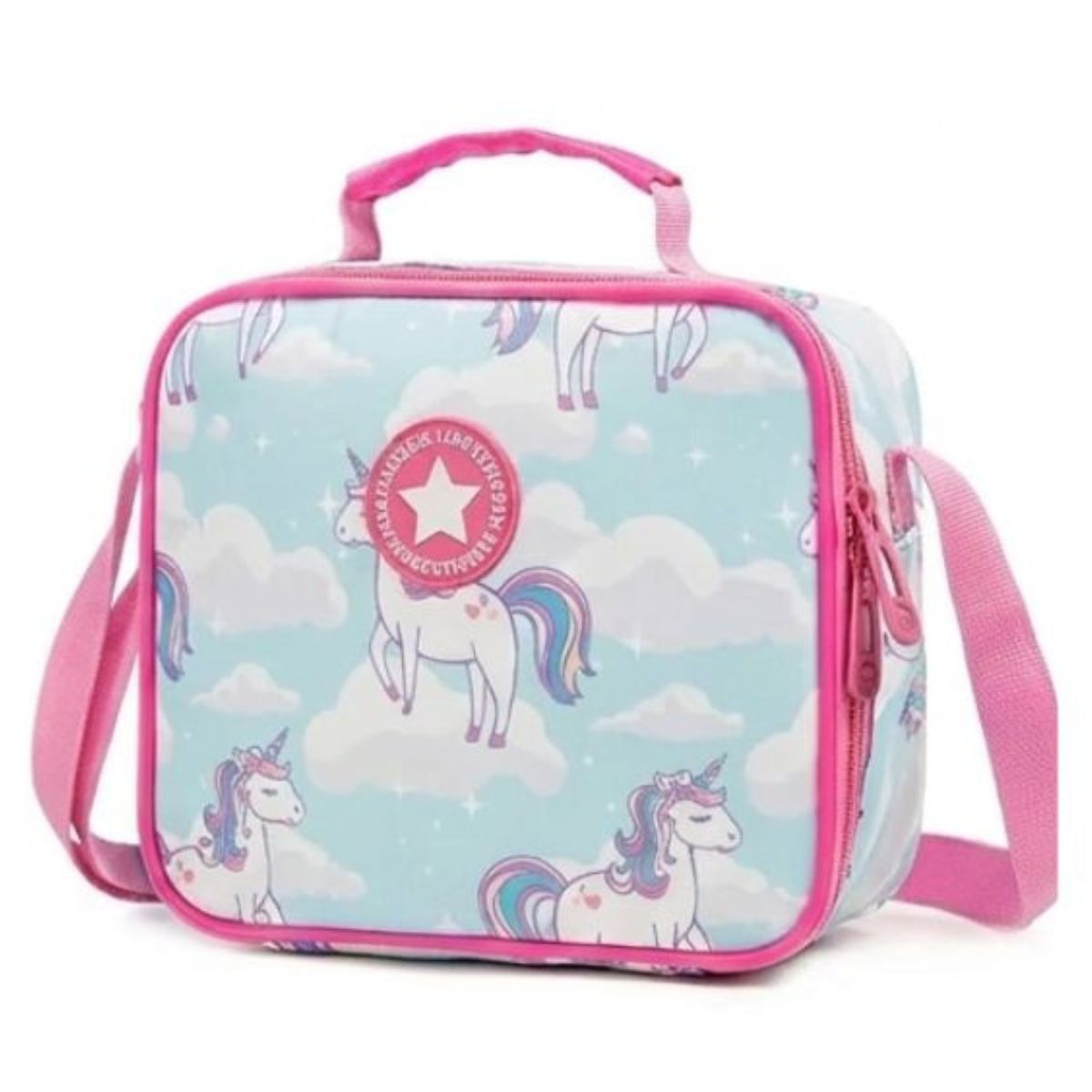 Sac scolaire licorne ciel | Ensemble 3 pièces (Sac+lunch bag+trousse) | Tissu Oxford imperméable