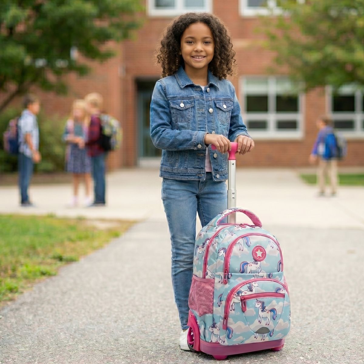 Sac scolaire licorne ciel | Ensemble 3 pièces (Sac+lunch bag+trousse) | Tissu Oxford imperméable