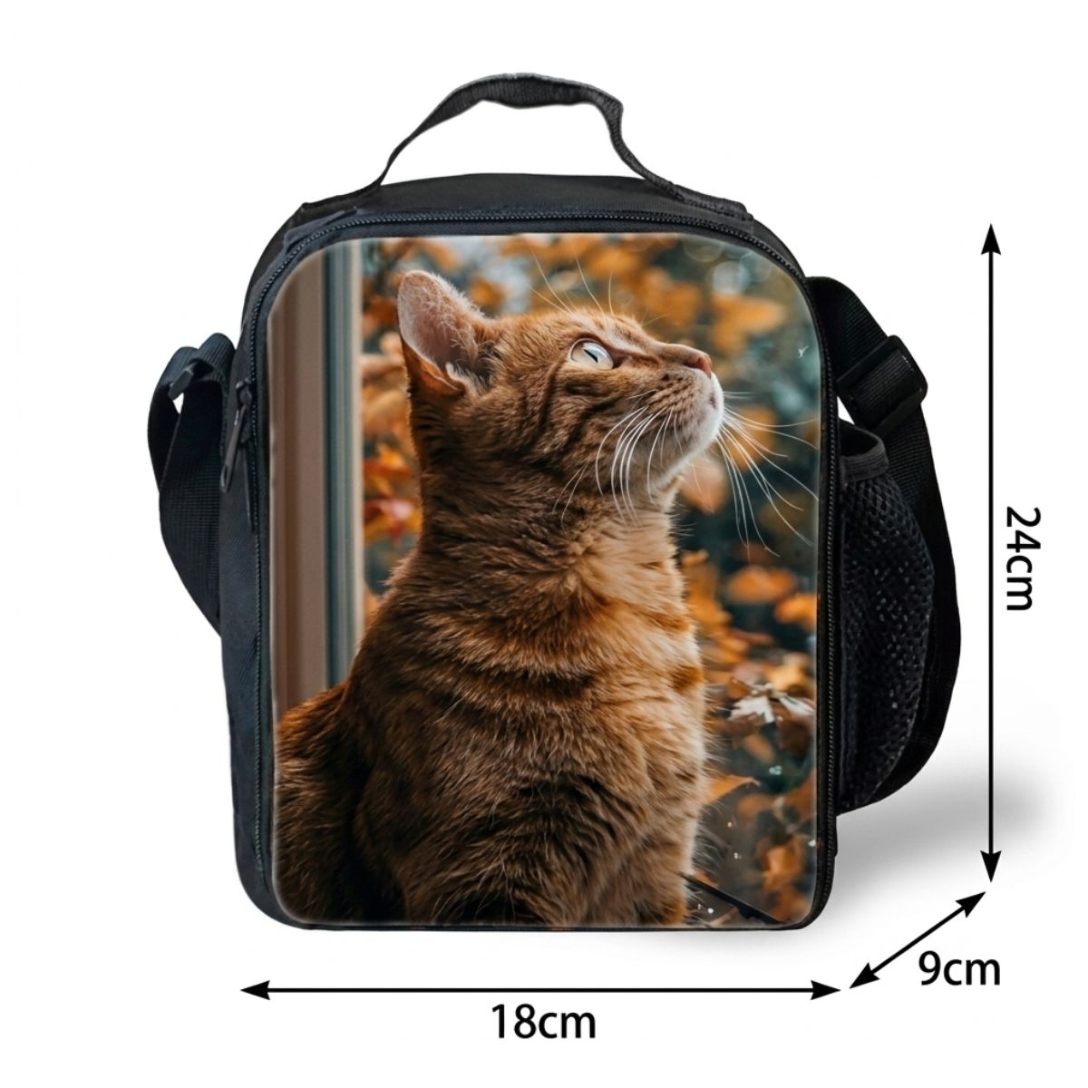 Sac à dos Chat | Ensemble 3 pièces (Sac + bandoulière + trousse) | Polyester résistant
