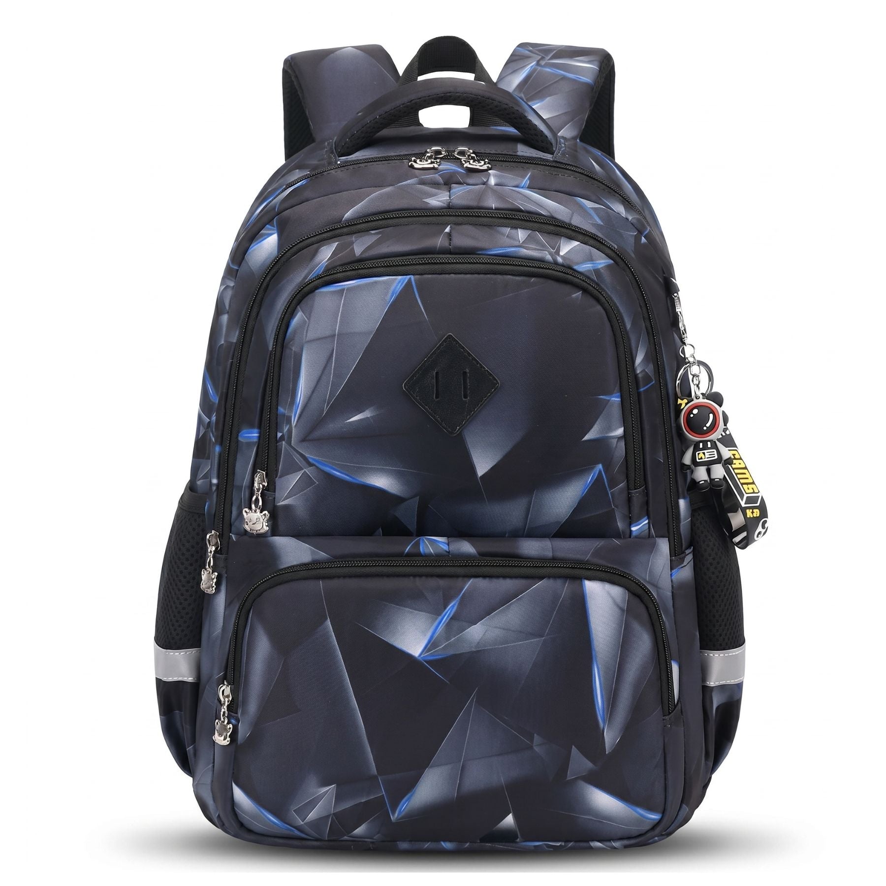 Sac à dos Géométrie Noire | Grande capacité | Oxford résistant | Style moderne
