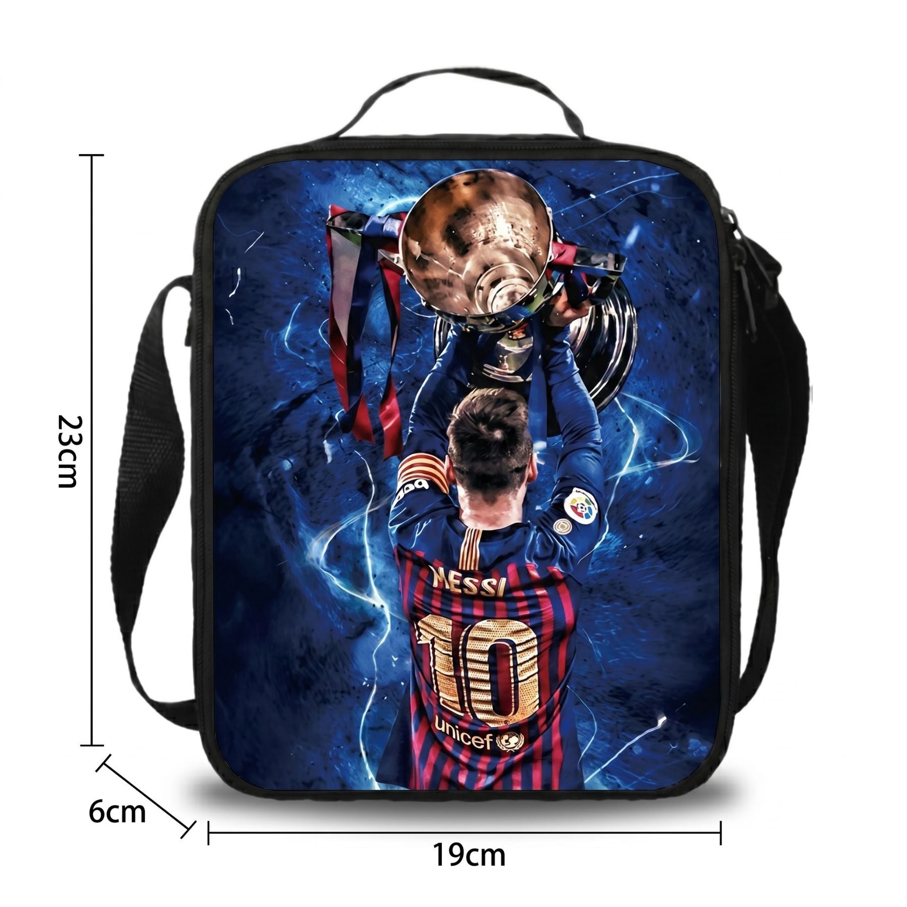Sac à dos Messi | Ensemble 3 pièces (sac + bandoulière + trousse) | Tissu Oxford résistant