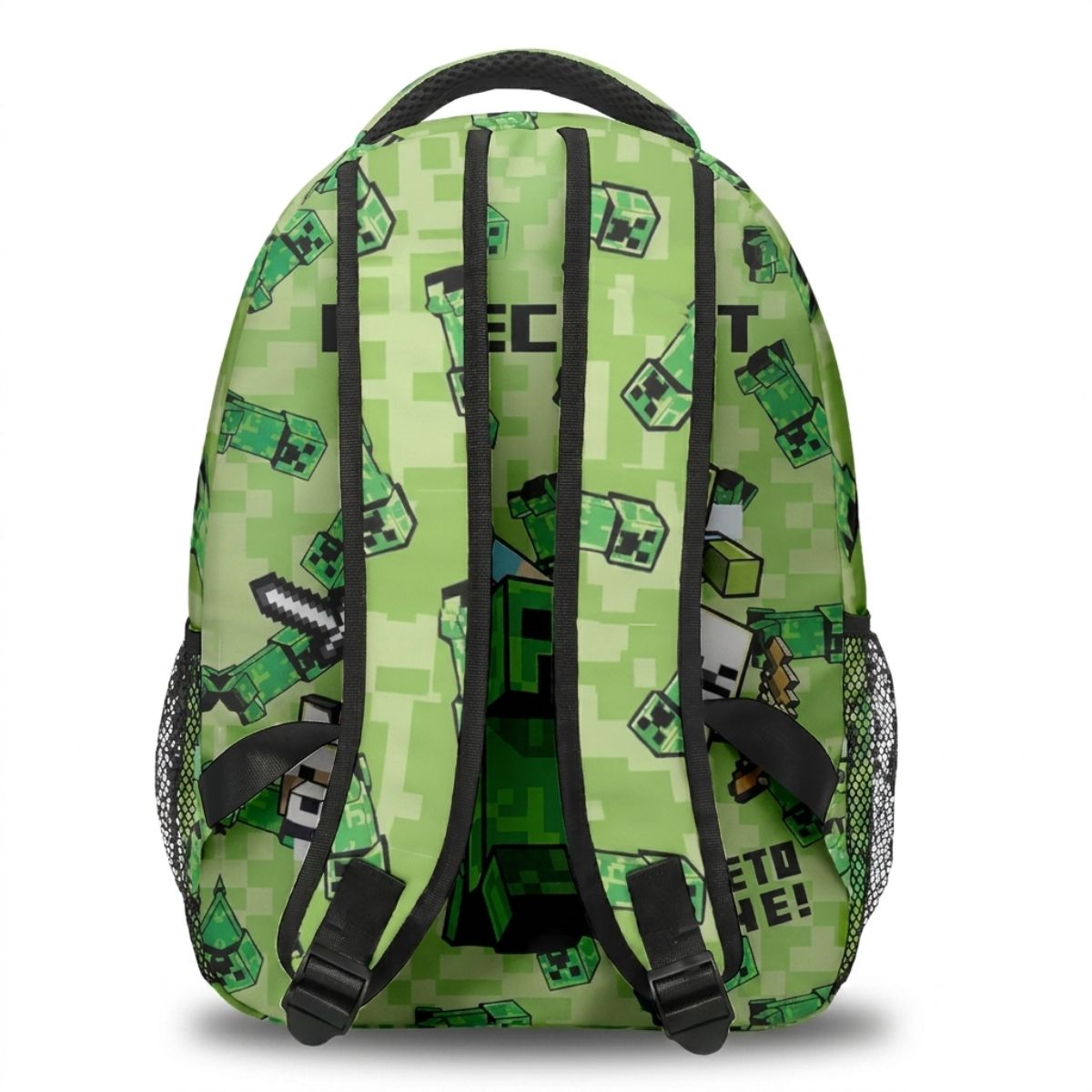 Sac à dos Minecraft | Ensemble 3 pièces  (sac + bandoulière + trousse) | Polyester résistant
