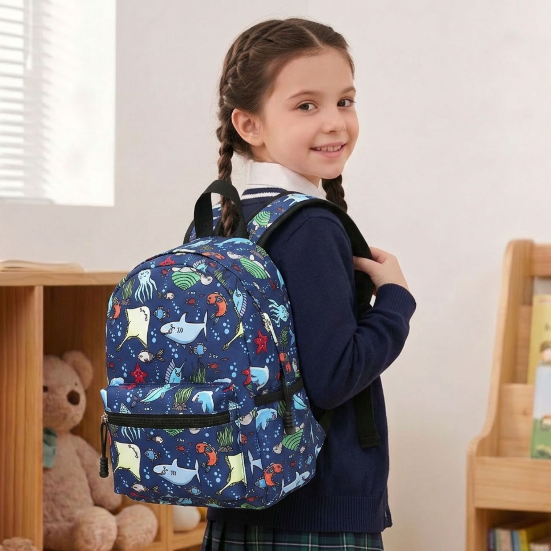 Sac à dos animaux marins | Tissu Oxford résistant | Léger et pratique | Port confortable