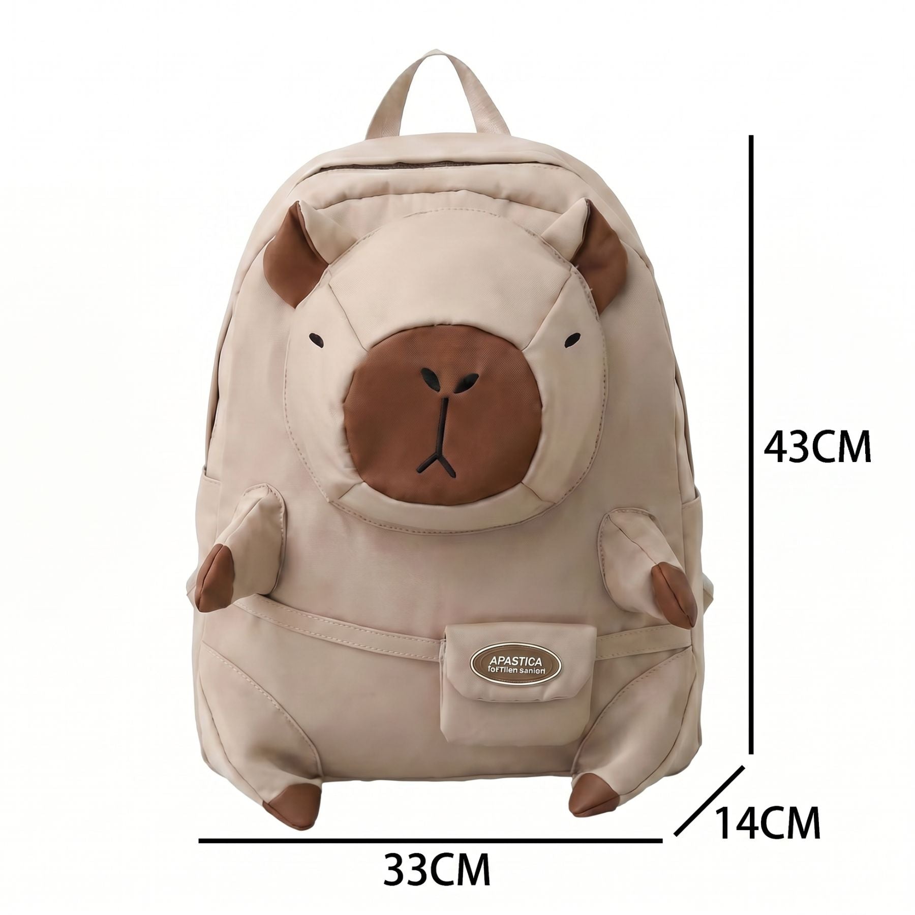 Sac à dos capybara kawaii | Grande capacité | Nylon léger et confortable