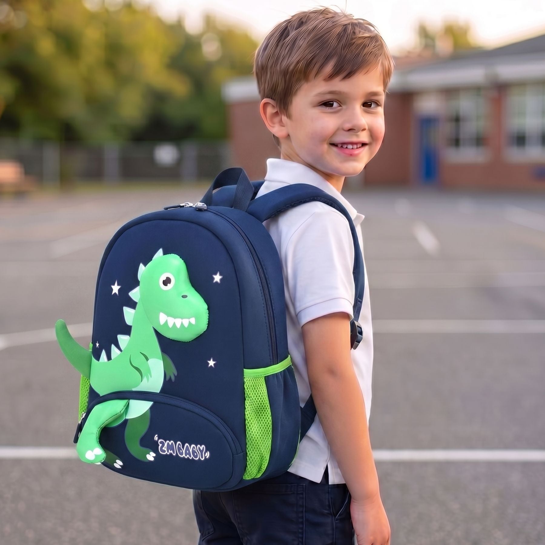 Sac à dos maternelle dinosaure | Bretelles respirantes | Tissu néoprène léger | Port confortable