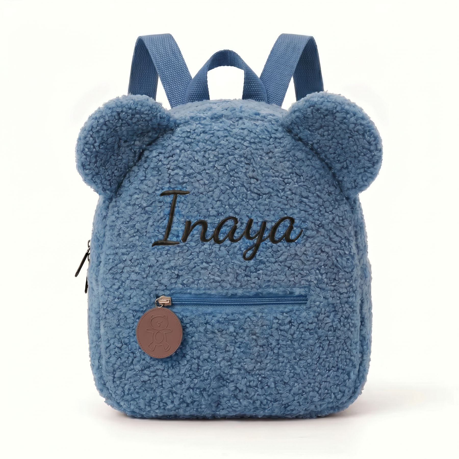 cartable personnalisé enfant prénom personnalisé | Effet peluche douce | Oreilles d'ours 3D | Idéal crèche et maternelle