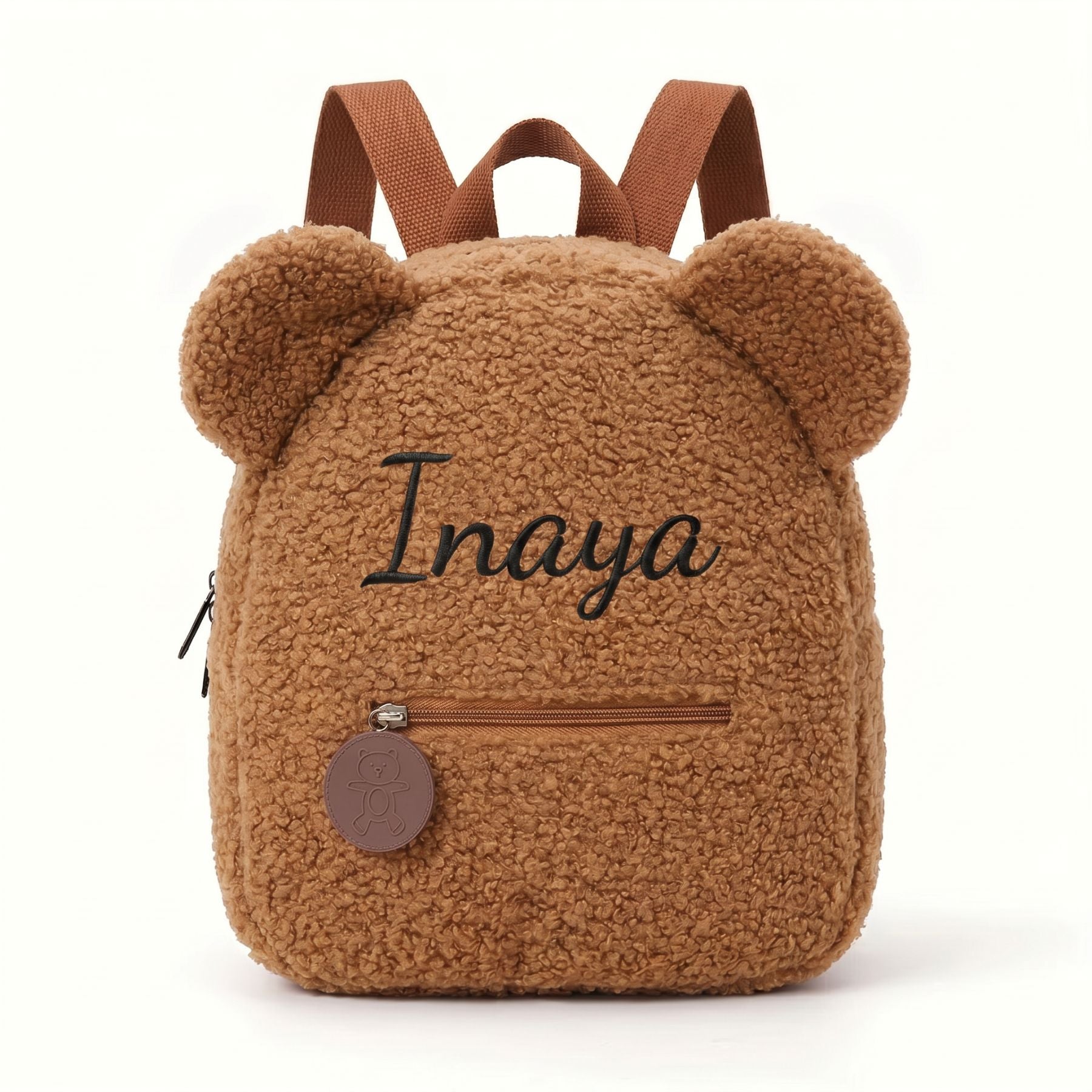 cartable personnalisé enfant prénom personnalisé | Effet peluche douce | Oreilles d'ours 3D | Idéal crèche et maternelle