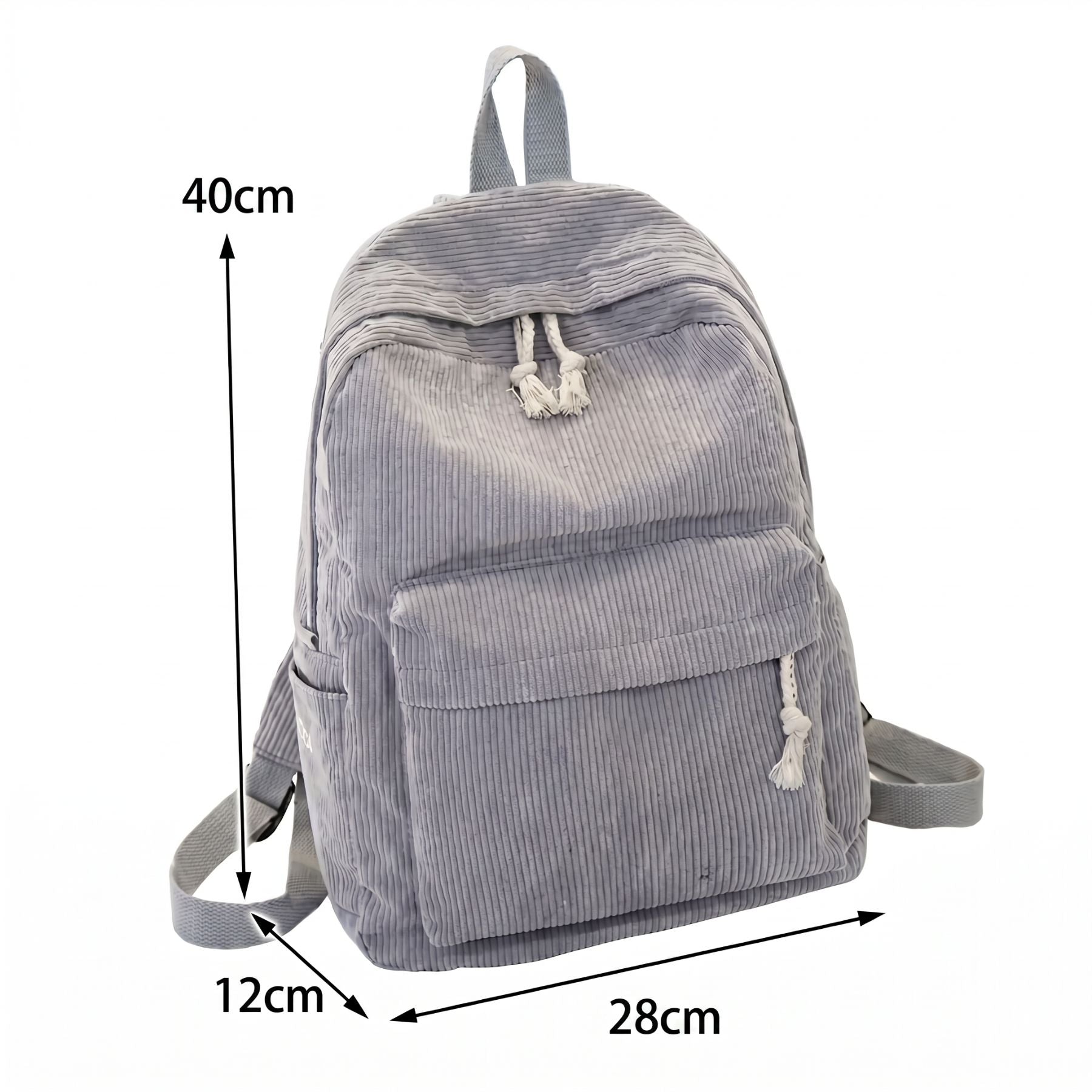 Sac à dos en velours côtelé | Brodé prénom personnalisé | Unisexe | Cartable école