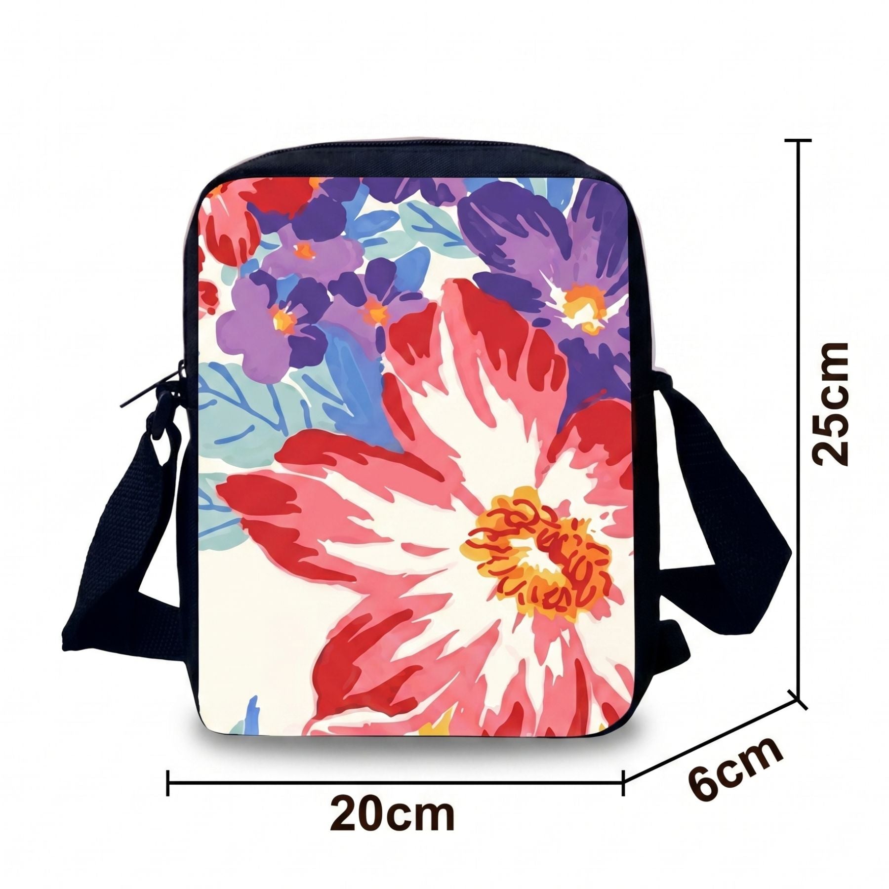 Sac à dos floral pour enfant | Ensemble 3 pièces (sac + bandoulière + trousse) | Oxford imperméable