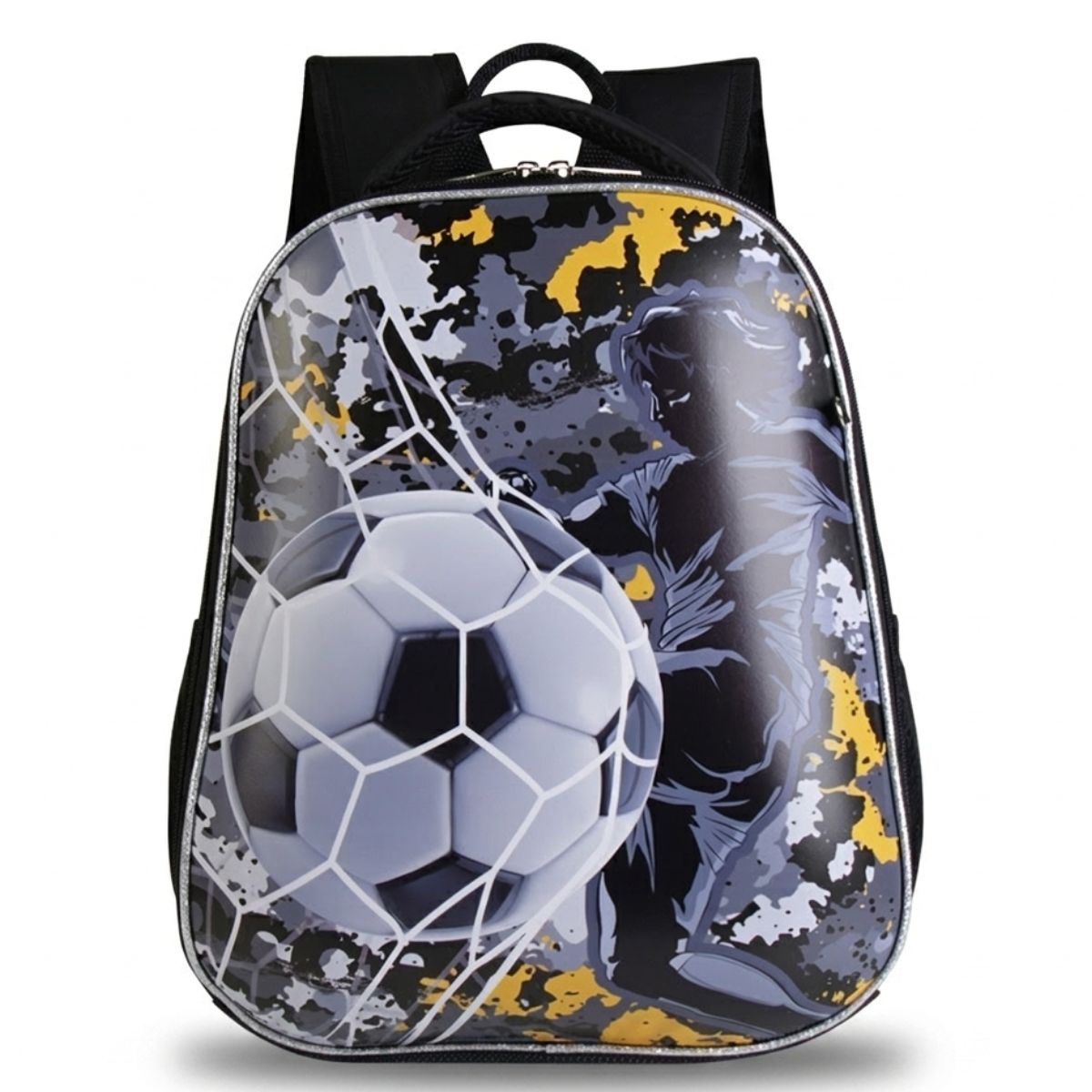 Sac à dos football coque rigide | Polyester résistant | Bretelles confortables | Usage scolaire