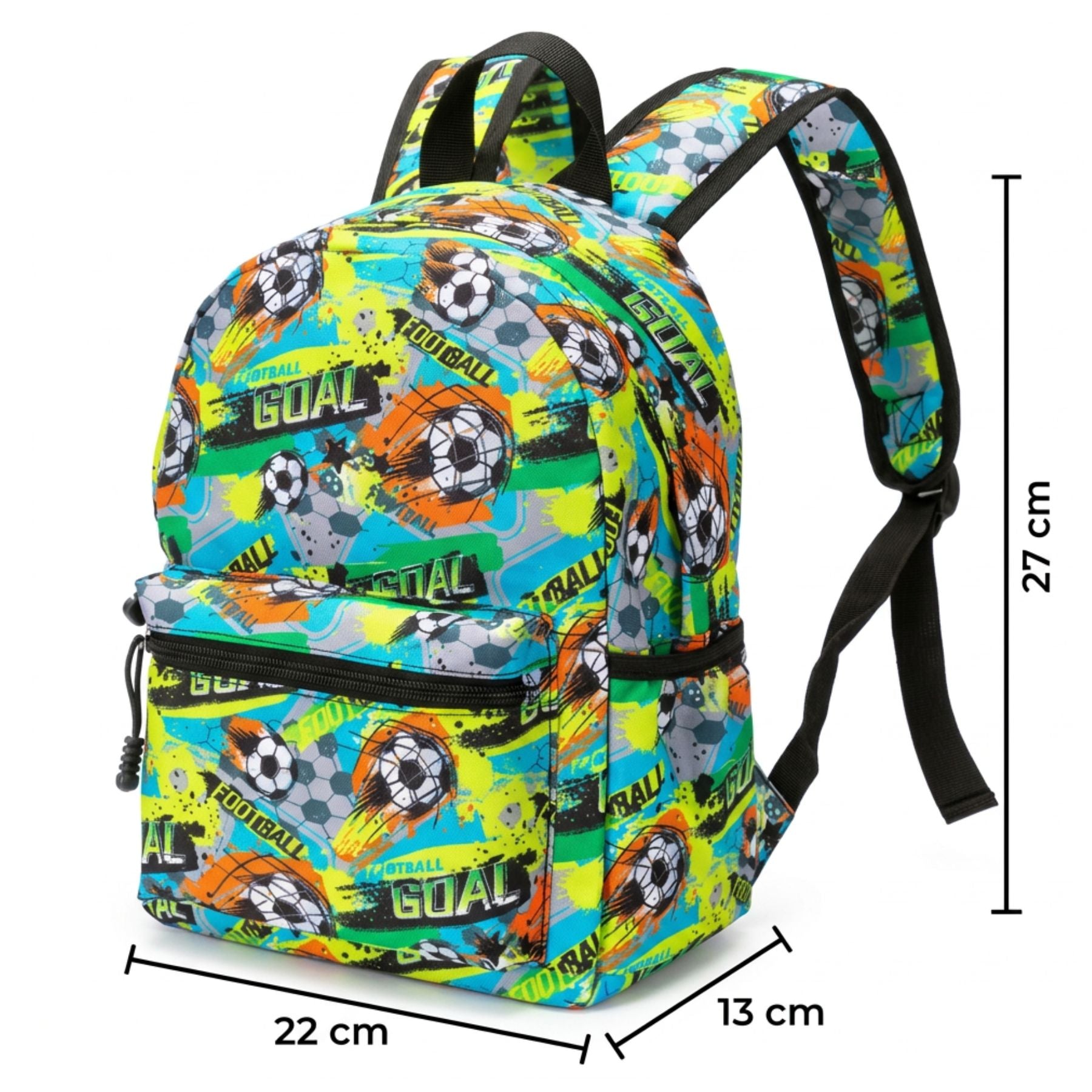 Sac à dos football multicolore | Tissu Oxford résistant | Léger et pratique | Port confortable