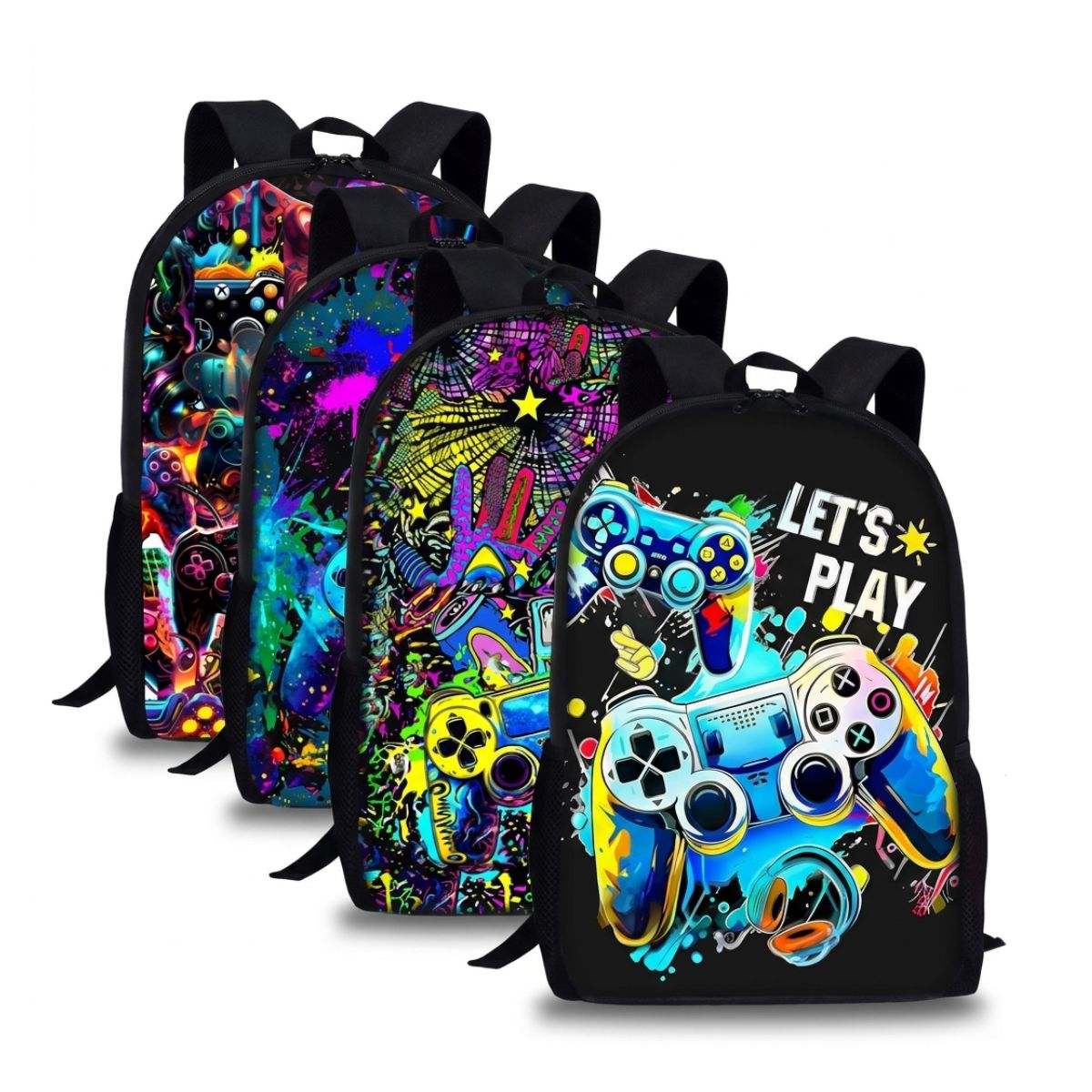 Sac à dos gaming | Ensemble 3 pièces (sac + lunch bag + trousse) | Polyester résistant