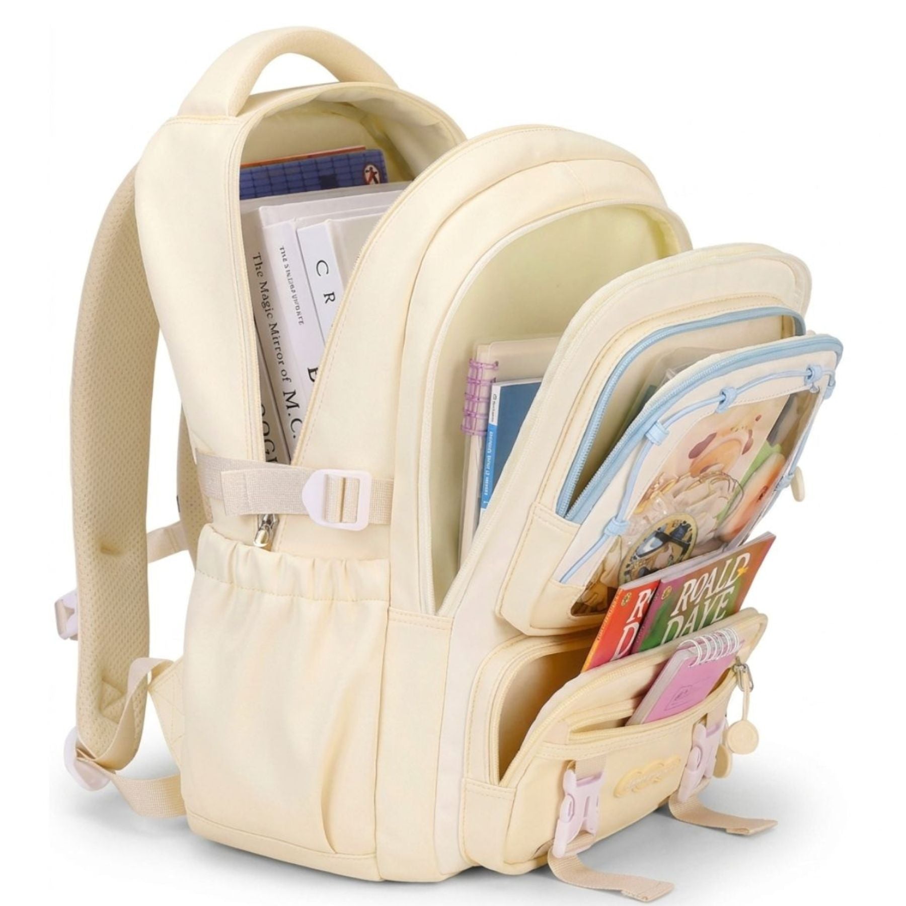 Sac à dos kawaii mignon pour fille | Ensemble 3 pièces (sac + petit sac bandoulière + trousse)  | Oxford résistant