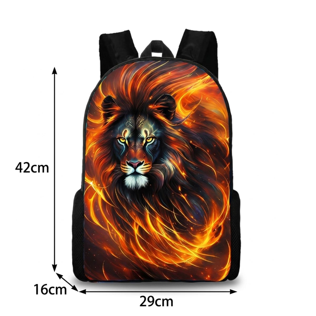 Sac à dos lion | Kit 3 pièces (sac + lunch bag + trousse) | Tissu Oxford