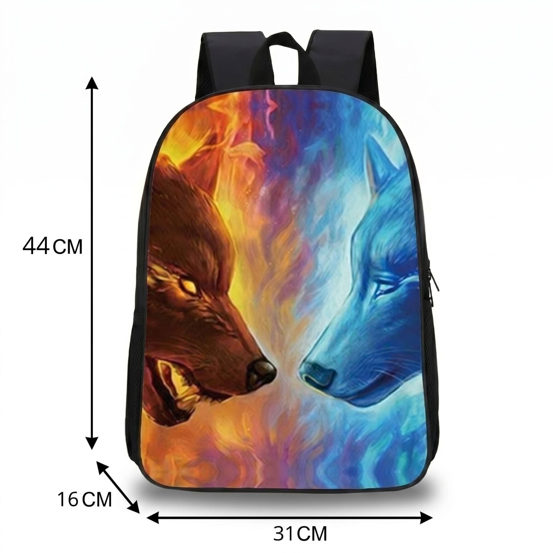 Sac à dos loup | Kit 3 pièces (sac + bandoulière + trousse) | Nylon résistant