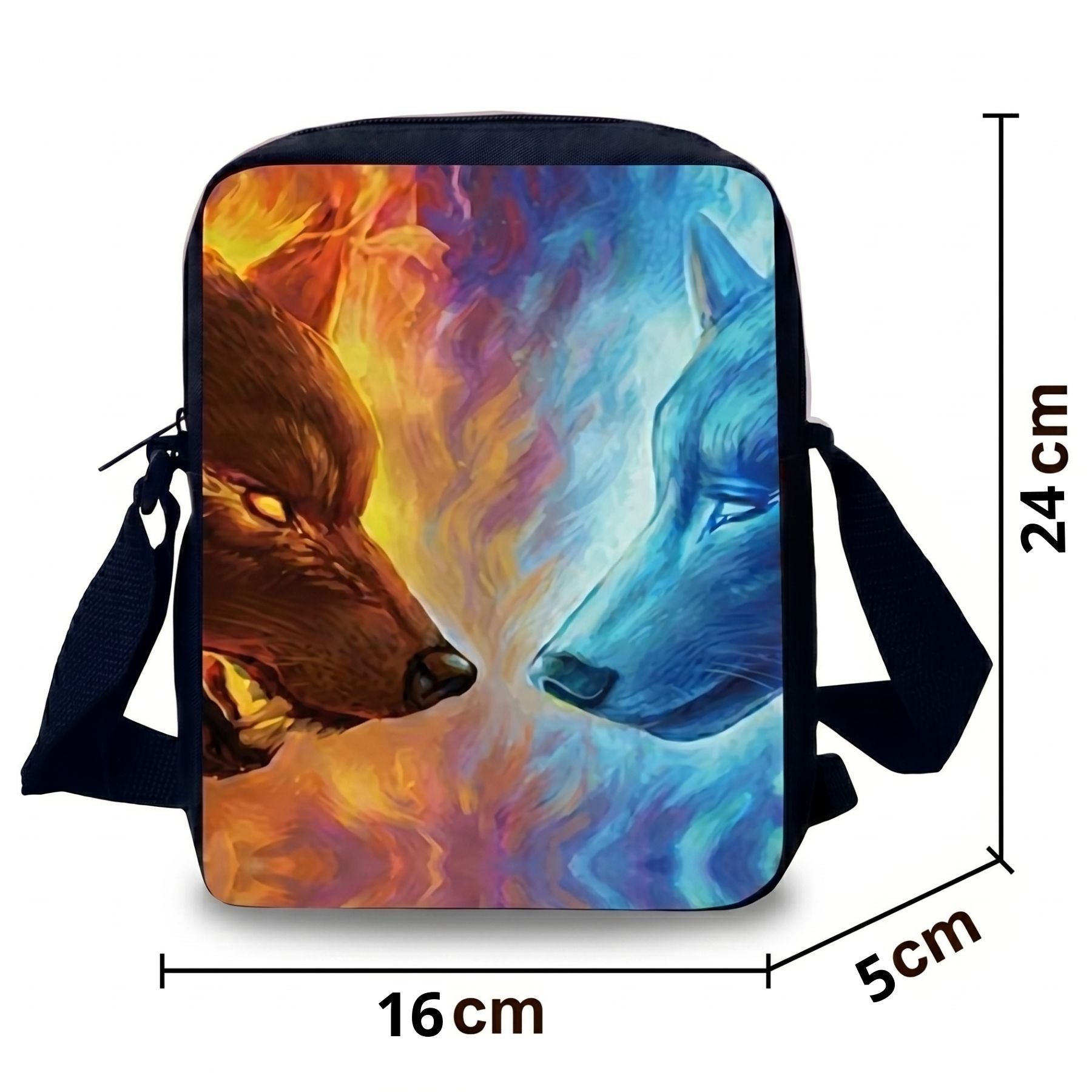 Sac à dos loup | Kit 3 pièces (sac + bandoulière + trousse) | Nylon résistant