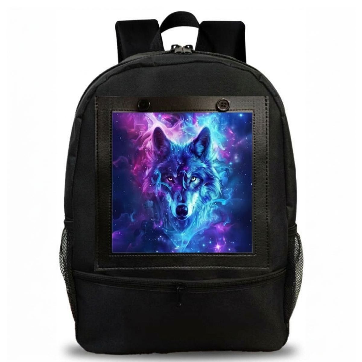 Sac à dos loup galaxie bleu | Polyester résistant | Bretelles confortables | Style moderne