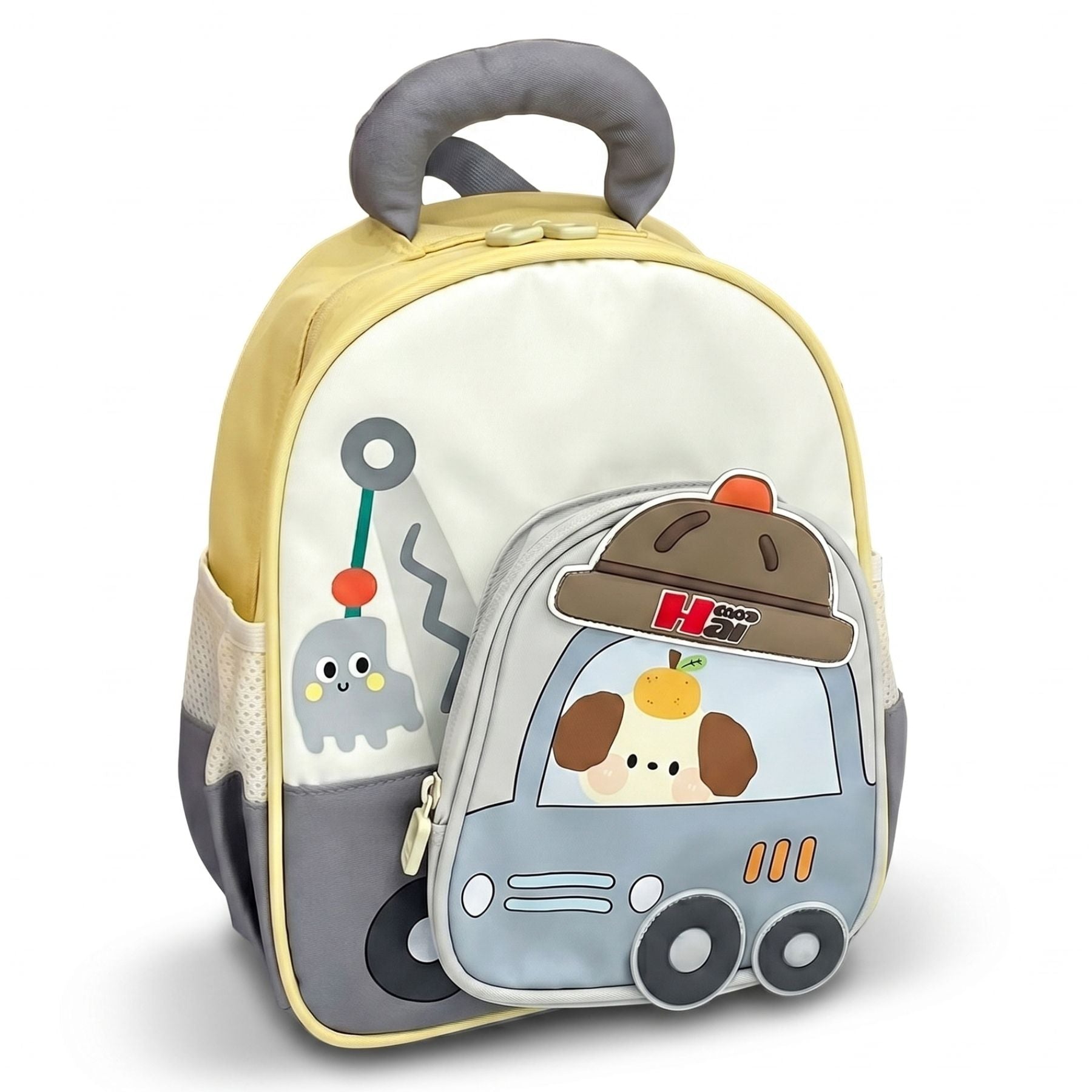 Sac à dos maternelle voiture cartoon | Grande capacité | Tissu nylon résistant