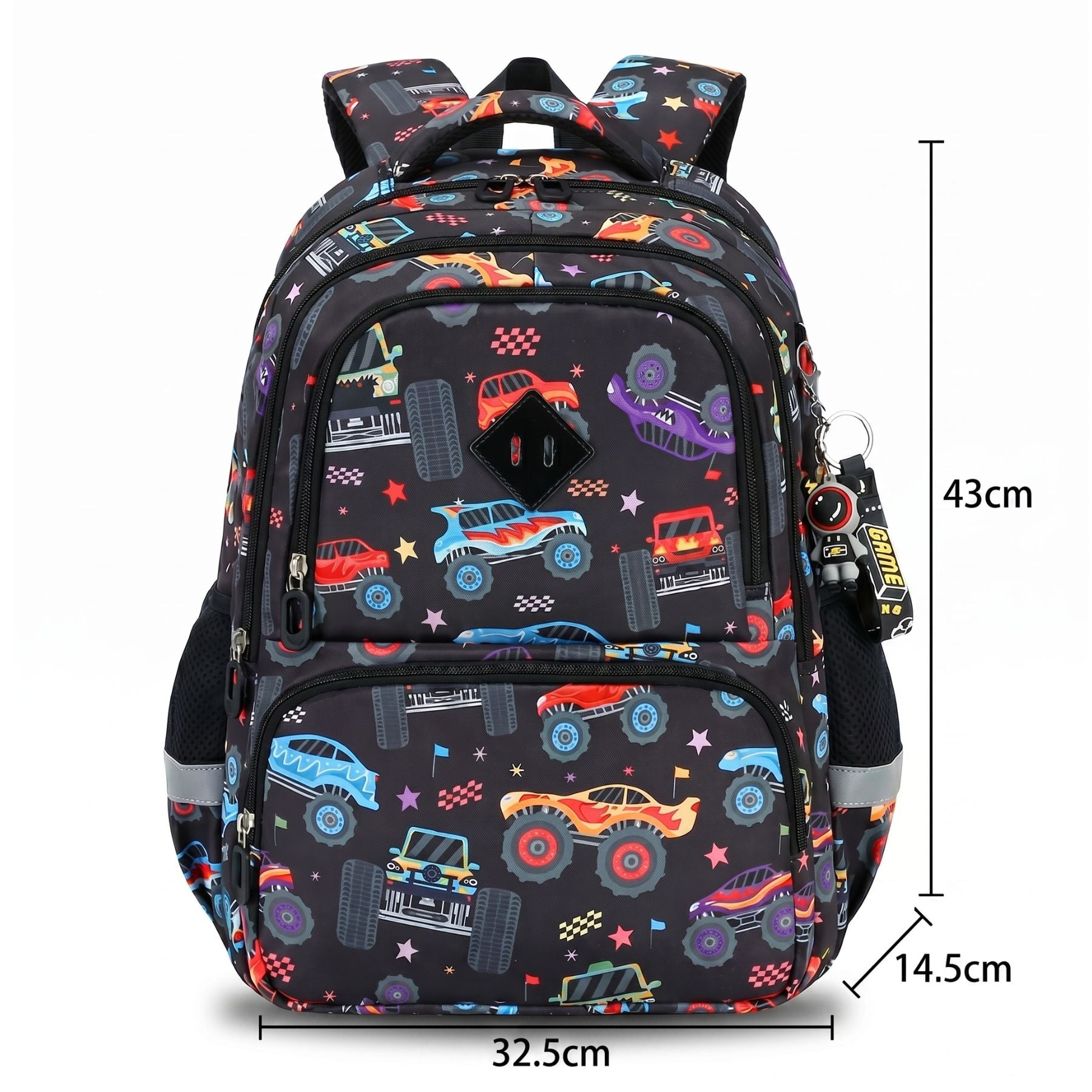 Sac à dos motif Camions | Grande capacité | Oxford résistant | Multi-rangements pratiques