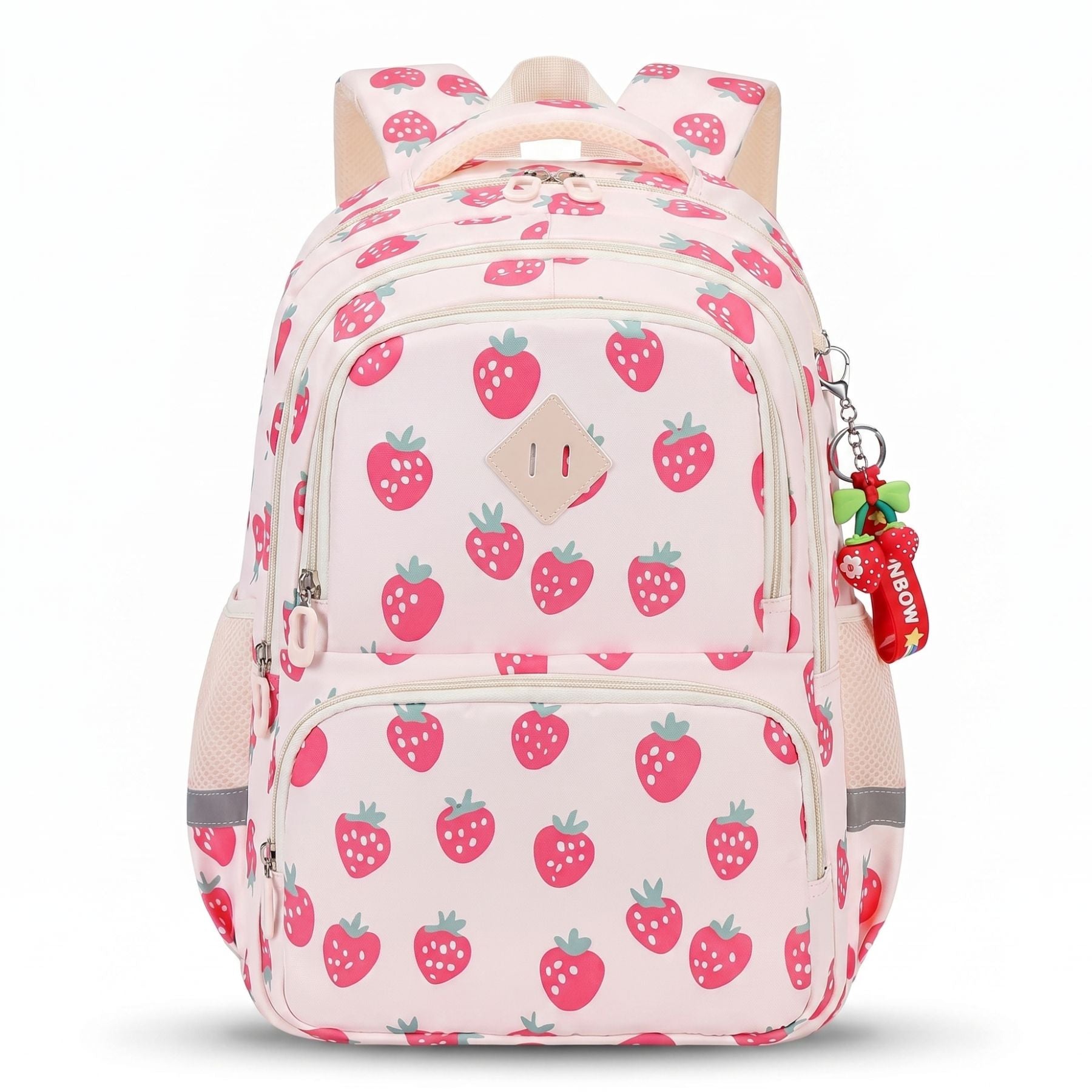 Sac à dos motif Fraises | Grande capacité | Oxford résistant | Bretelles confortables