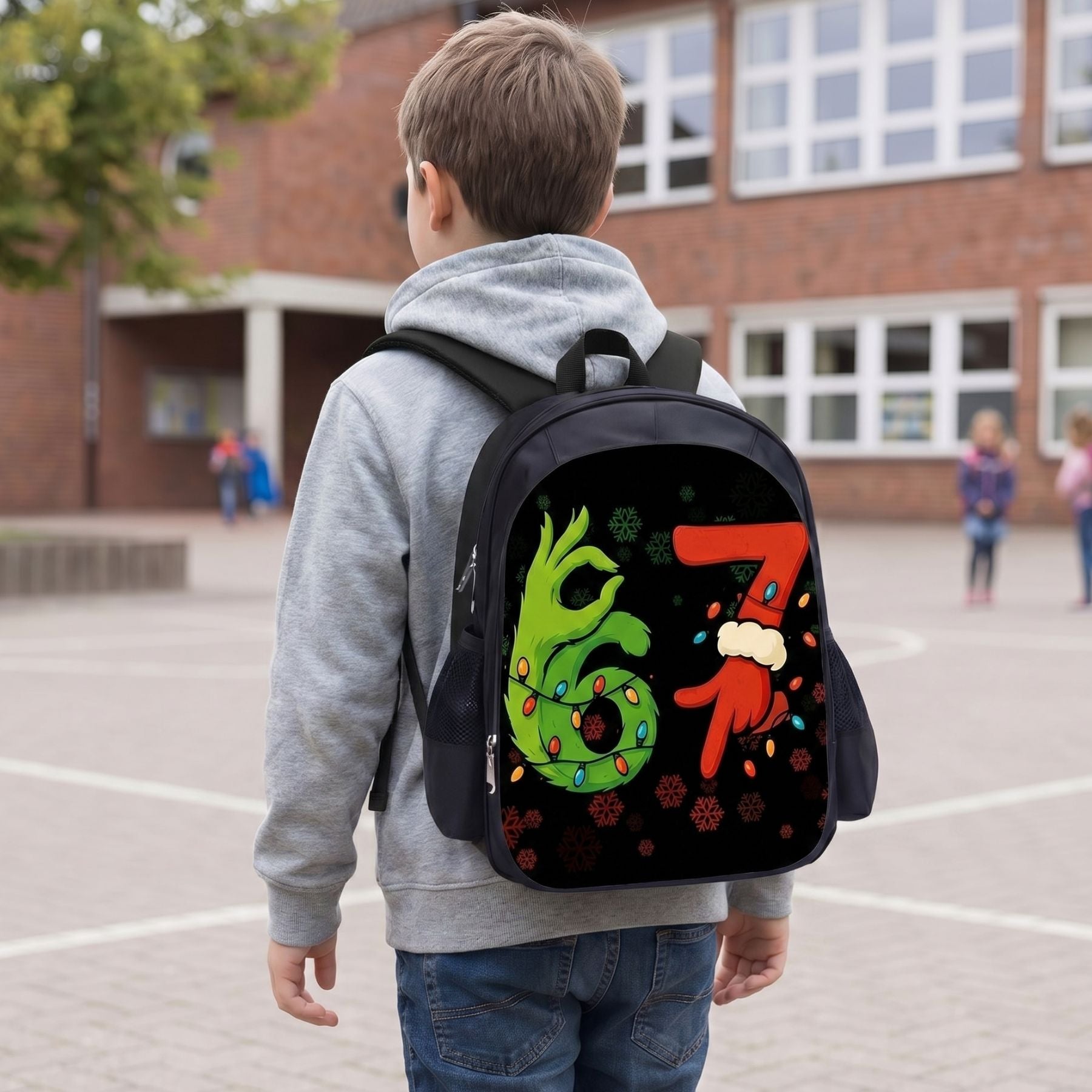 Sac à dos motif cartoon 67 | Ensemble 3 pièces (sac + lunch bag + trousse) | Oxford résistant