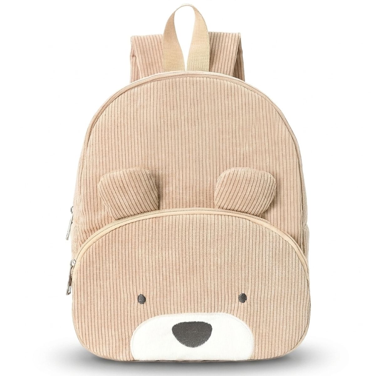 Sac à dos ourson maternelle | Compartiment zippé | Velours anti-usure