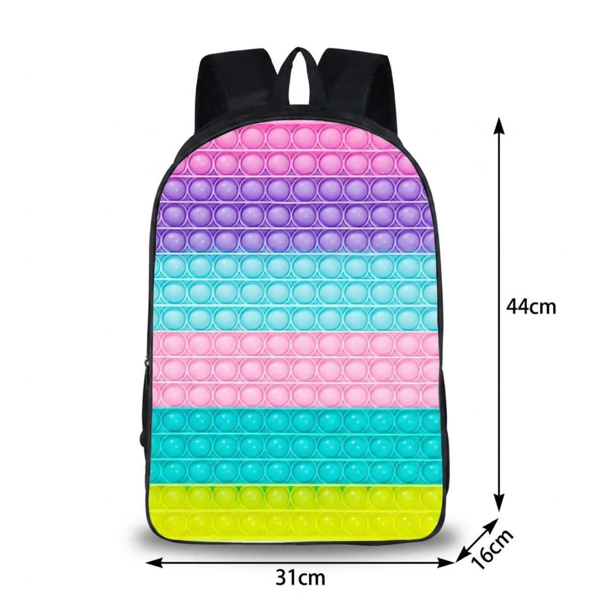 Sac à dos pop it | Ensemble 3 pièces (sac + lunch bag + trousse) | Oxford résistant