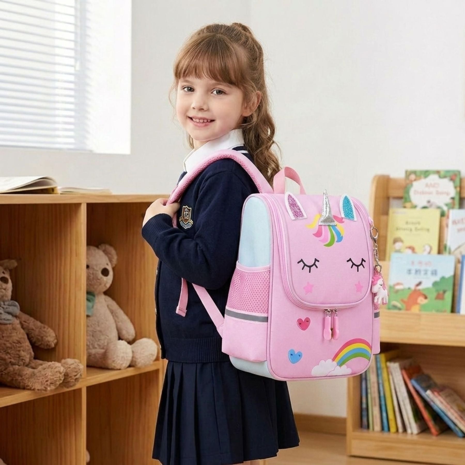 Sac à dos pour enfant licorne pastel | Tissu Oxford résistant | Bretelles respirantes