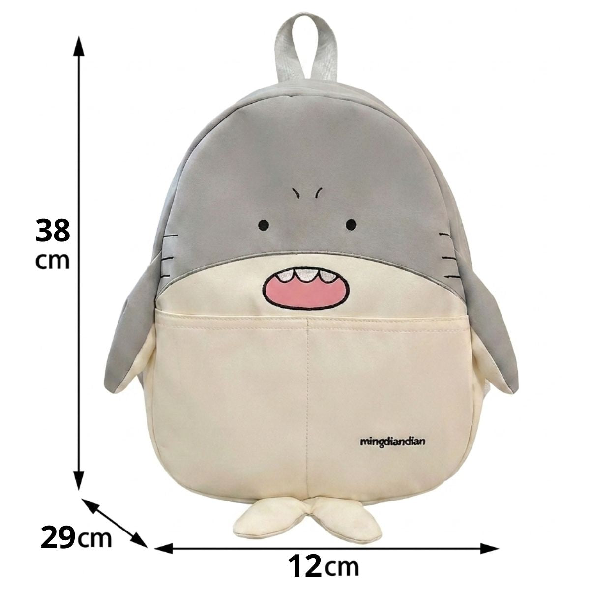 Sac à dos requin en nylon | Style cartoon kawaii | Bretelles confortables | Usage quotidien