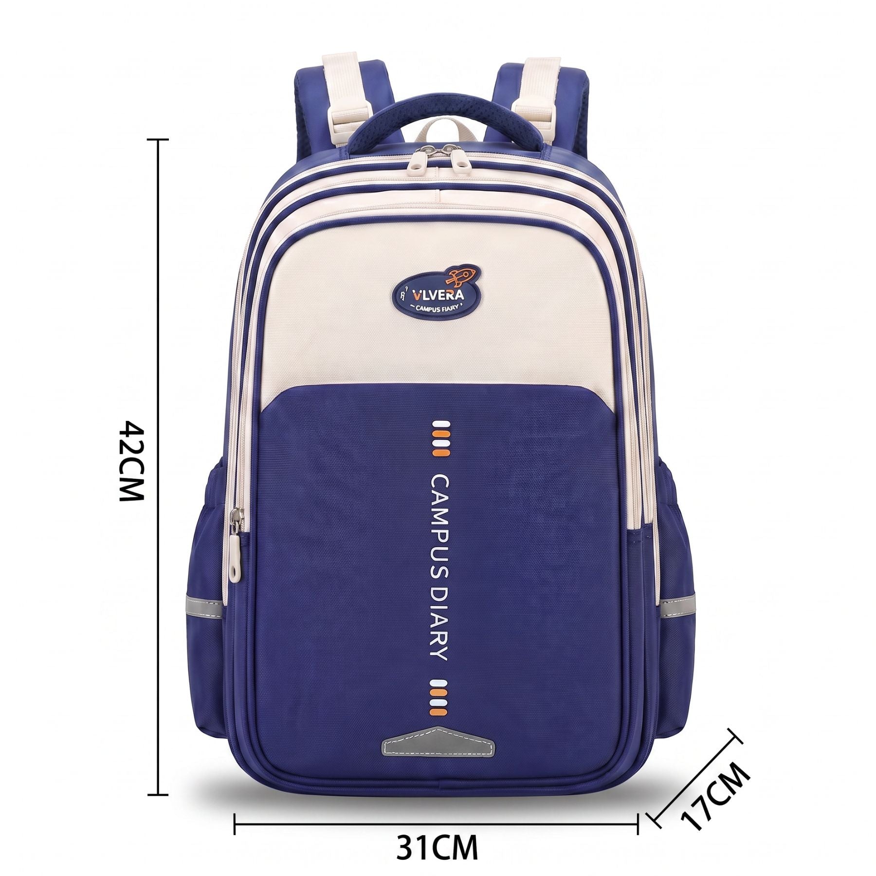 Sac à dos scolaire bleu | Grande capacité | Tissu Oxford résistant | Port confortable